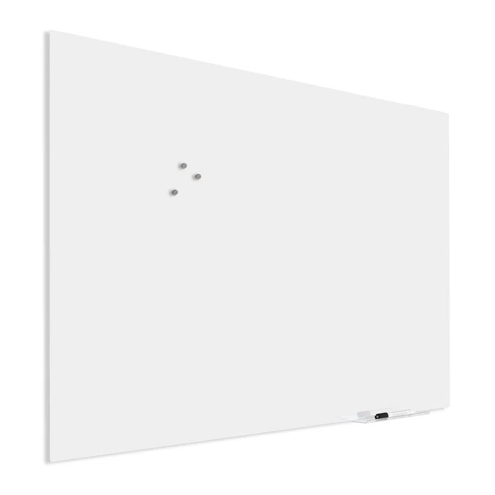 IVOL Design Glasboard Premium 100 x 150 cm Blanco, Pizarra blanca magnética y pizarra de cristal, pared magnética con montaje, pizarra magnética de cristal sin marco grande y pared magnética grande