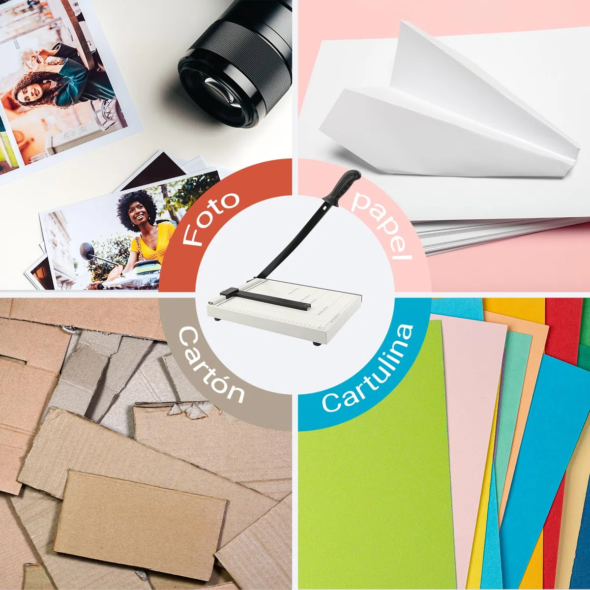 Etrexonline Guillotina de Papel A4 con Base Metálica – Cortador Profesional 12 Hojas | Precisión Máxima | Compatible con A4 A5 B5 B6 B7 | Ideal para Oficina, Fotos, Manualidades