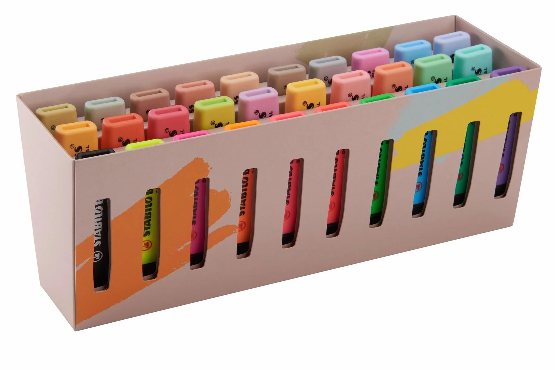 STABILO - Marcador - BOSS ORIGINAL - Set de 30 marcadores, 9 fluorescentes, 14 pastel, 6 en tonos naturales y 1 negro