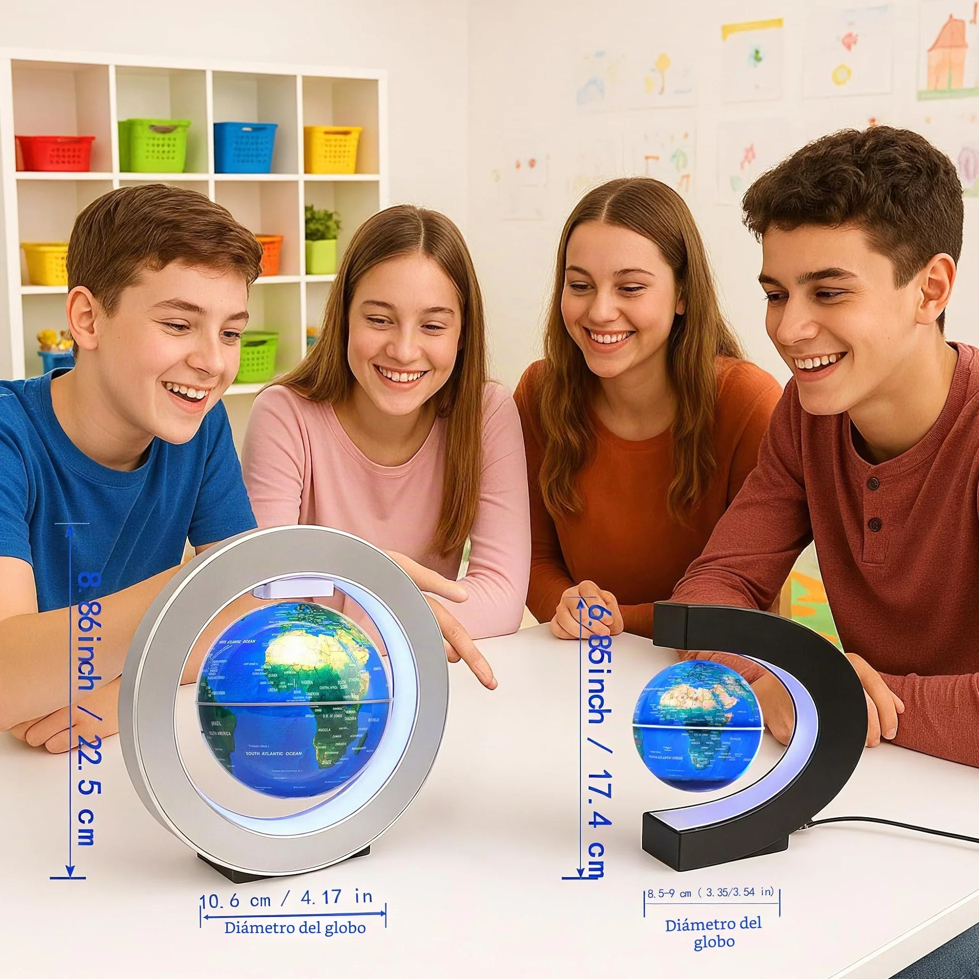 Globo Flotante de Levitación Magnética 4" con Constelaciones LED, Giratorio para Niños, Decoración de Oficina y Regalo Único para Hombres o Presente Tecnológico de Cumpleaños para Adolescentes