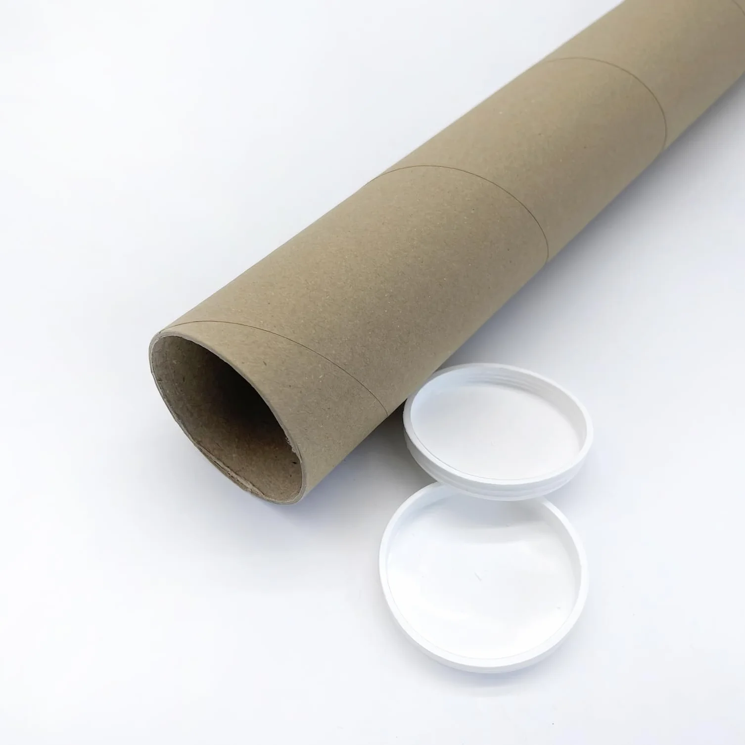 Tubos de Cartón Reciclado para Envío con Tapas de Plástico 95cm x 70mm 12 Unidades