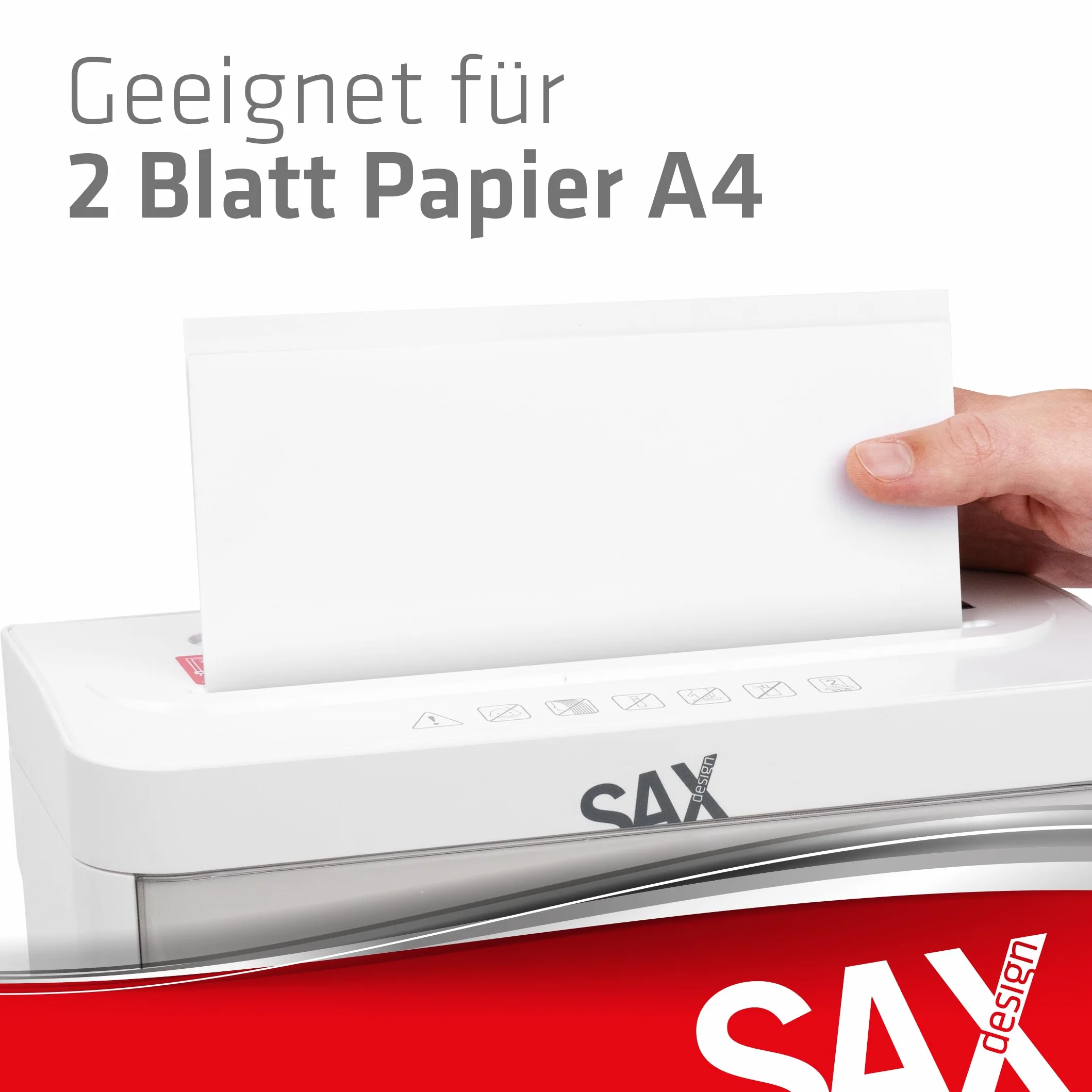 Sax Bruno Destructora de Papel: trituradora de 3 x 18 mm, Papel triturado, CD y Tarjetas, Apertura de Entrada de 220 mm, Capacidad A4 de 3,5 L, silencioso hasta 70 dB, Ideal para oficinas y