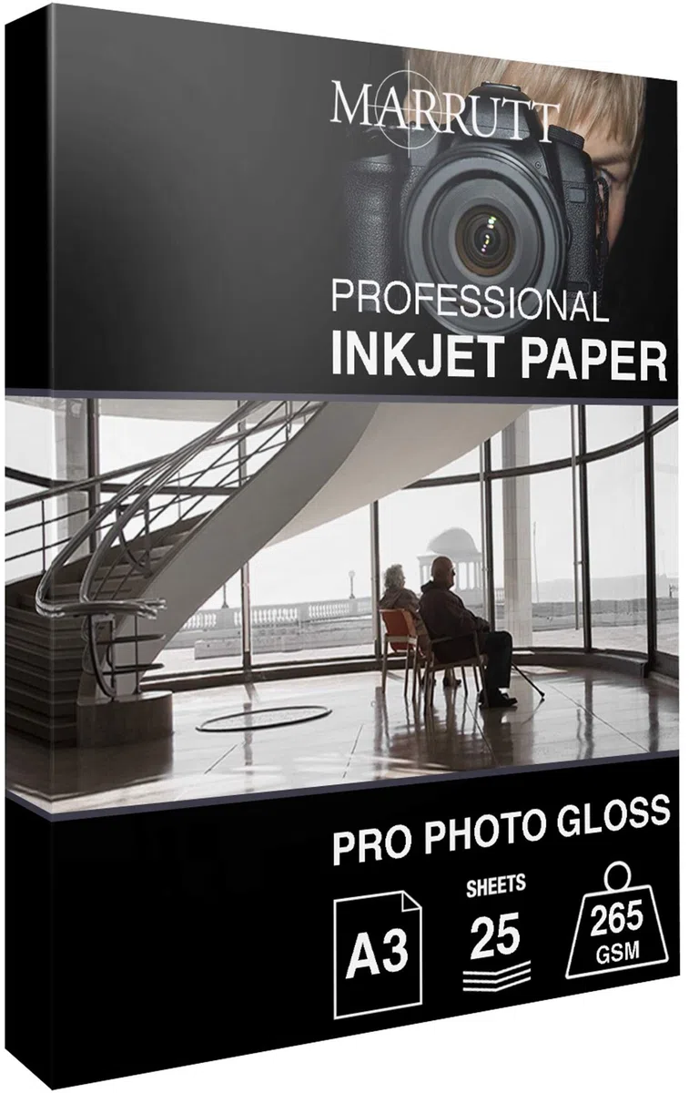Marrutt - Papel fotográfico (A3, 25 hojas, 265 g/m²)