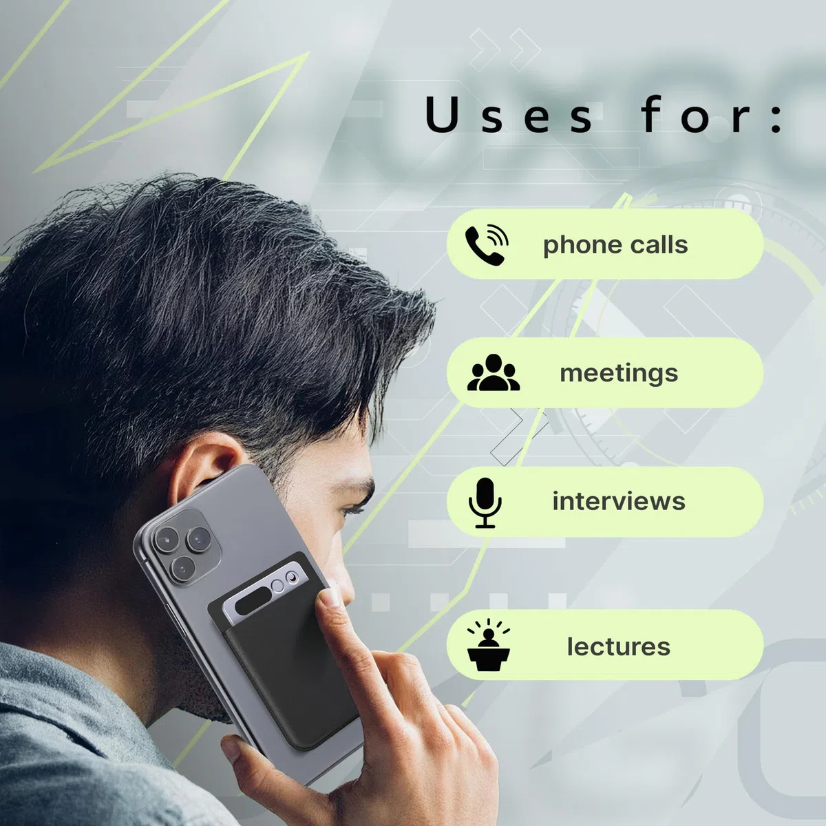 Grabadora de Voz AI - Mini grabadora de Audio Digital 64GB | Batería 35h, transcripción IA por App, Grabación One-Touch | para reuniones, entrevistas y Clases