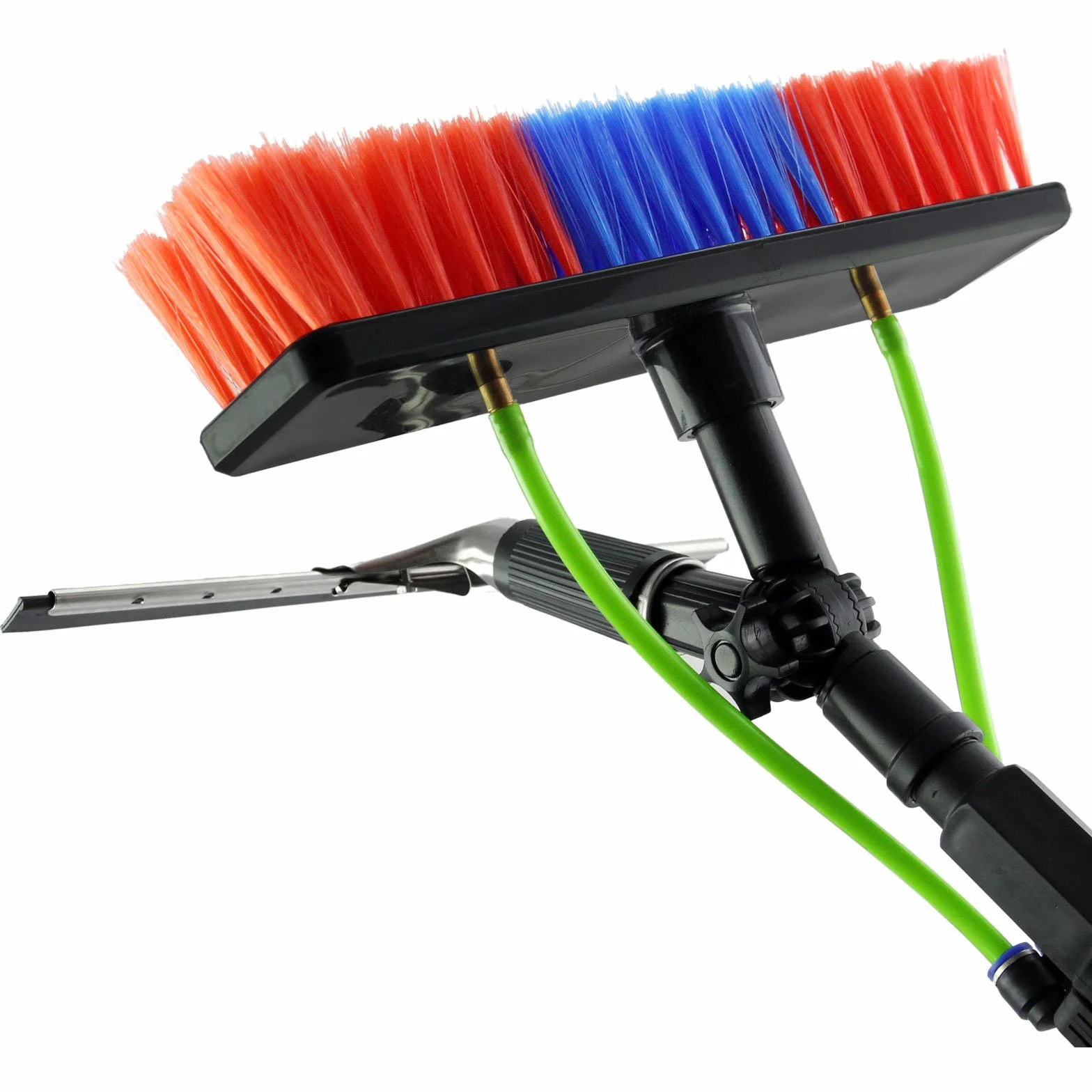 Pértiga Telescópica Limpieza Cristales Longitud Extensible 2.15-7.35m Kit Herramienta Limpieza Ventanas Coches Manguera Limpiacristales Profesional Comercial Riego Alta Presión con Accesorios Gratis