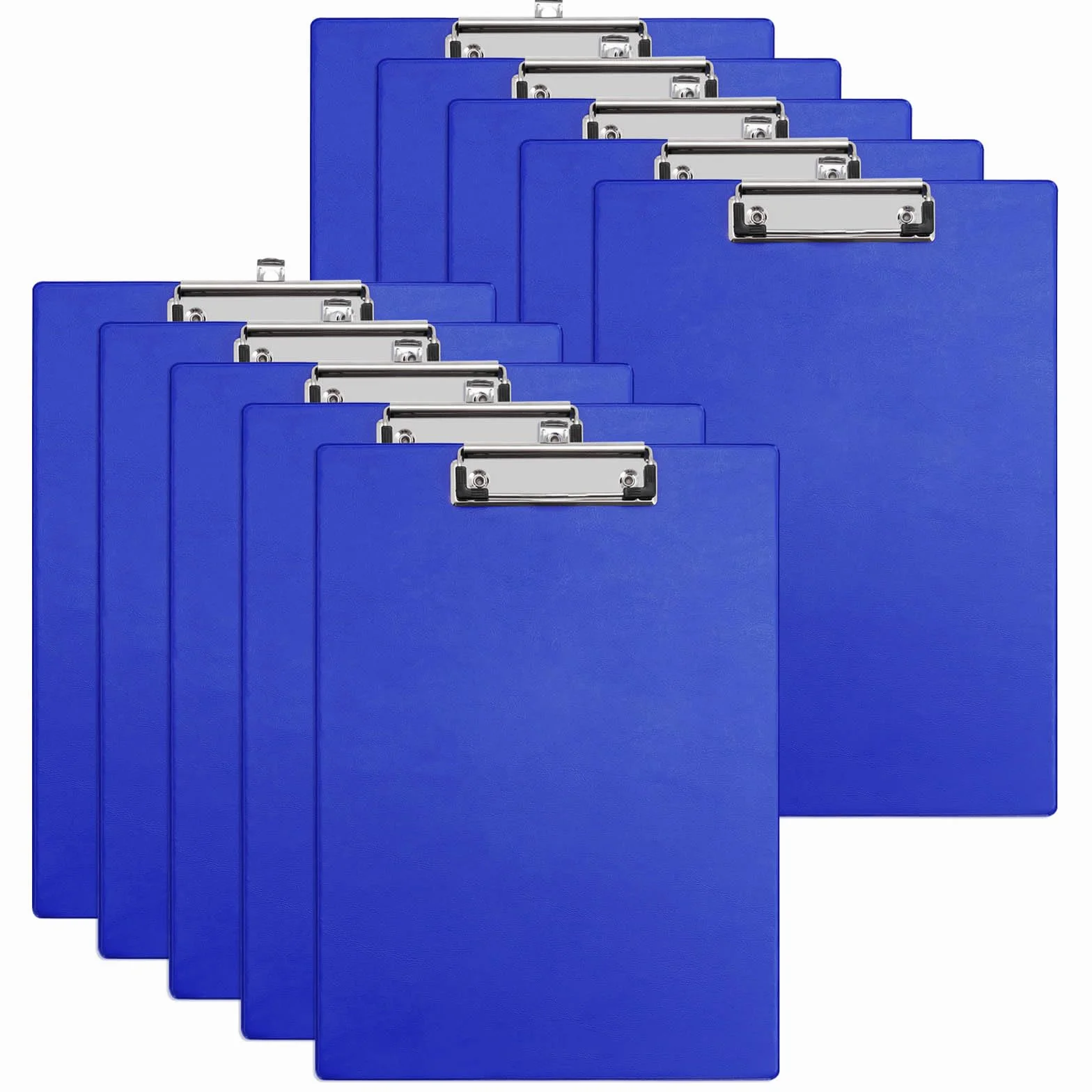 10 unidades Portapapeles A4, hecho de PVC y cartón, color azul, para Oficina, Hospital, Restaurante, Almacén