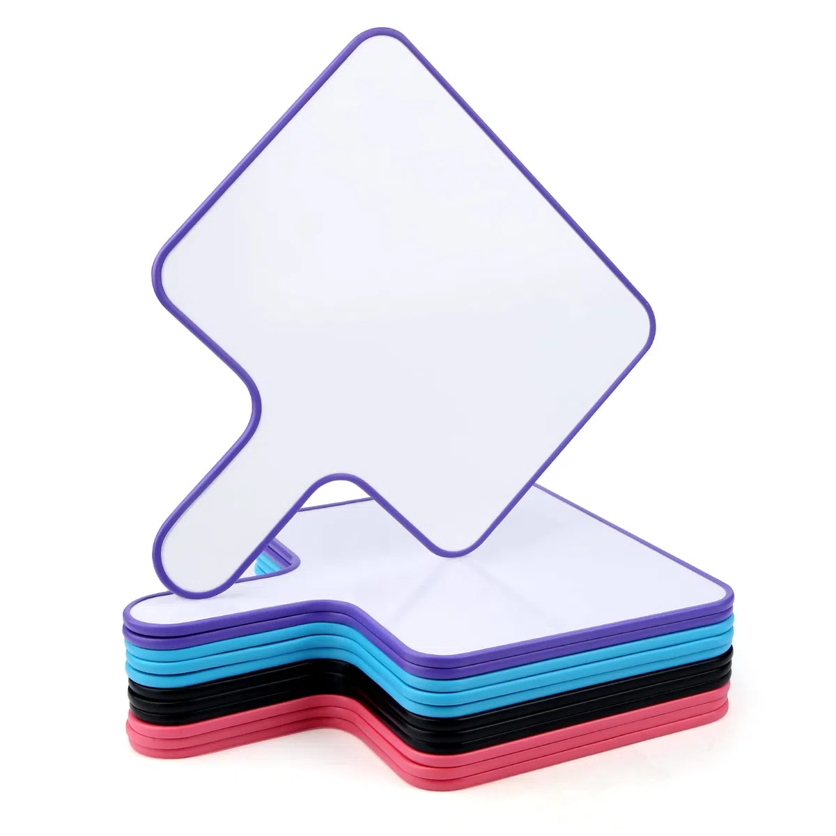 12uds Paleta de Respuesta de Borrado, Pizarra con Asa Paquete de Pizarra Blanca de Doble Cara de Borrado en Seco para Oficina Escuela Aula Enseñanza Reunión Fiesta Familiar (24,6x20cm)