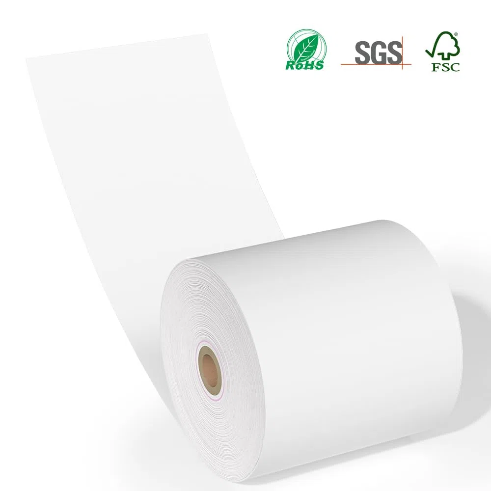 15 rollos de papel térmico de 3 1/8 x 230 pulgadas, 55 g/m², papel grueso de alta calidad para caja registradora POS, sin BPA. Methdic