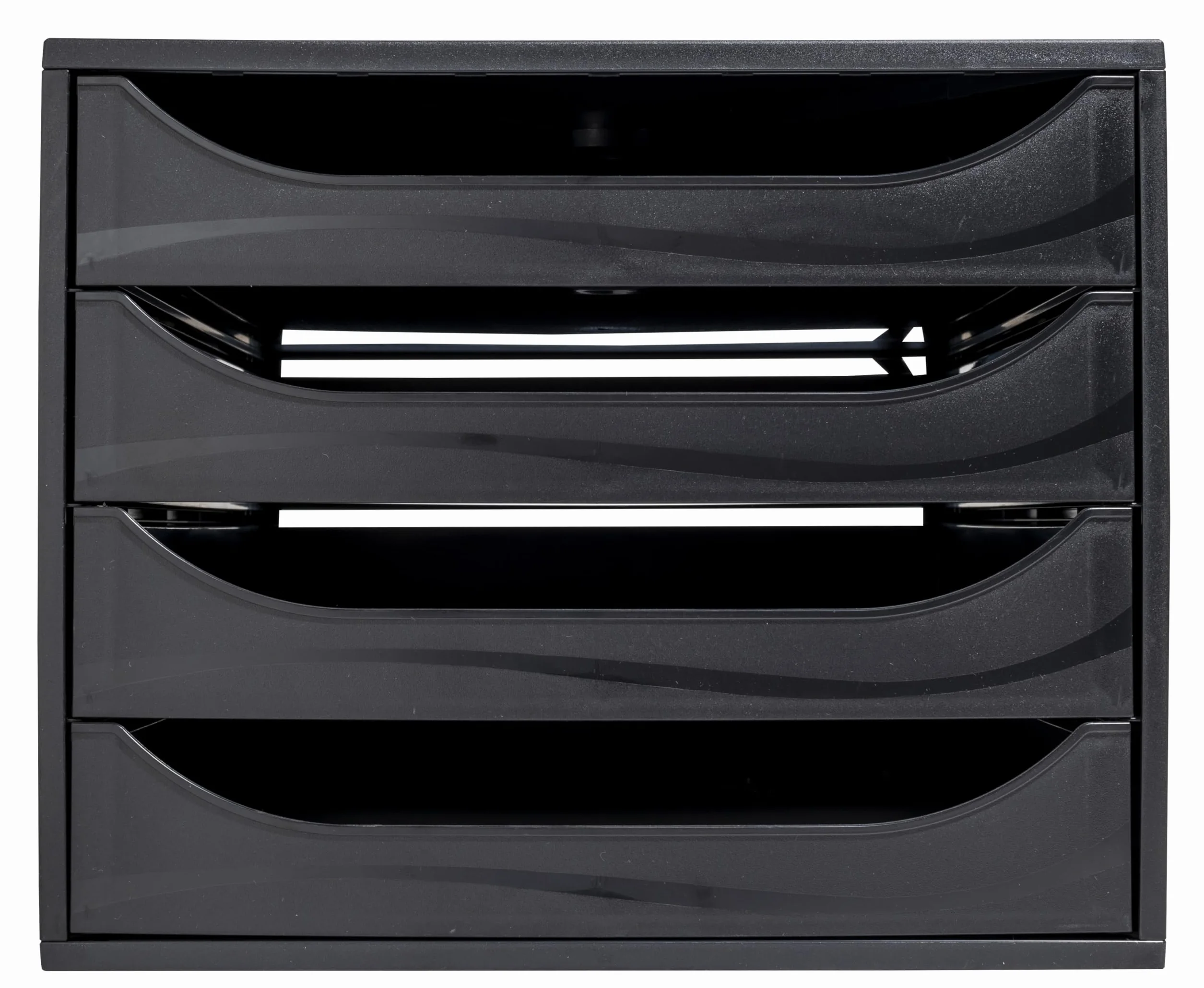 Exacompta EcoBox Juego de cajones 248x284x234 mm 4 cajones A4+ apilable parada de seguridad EcoBlack