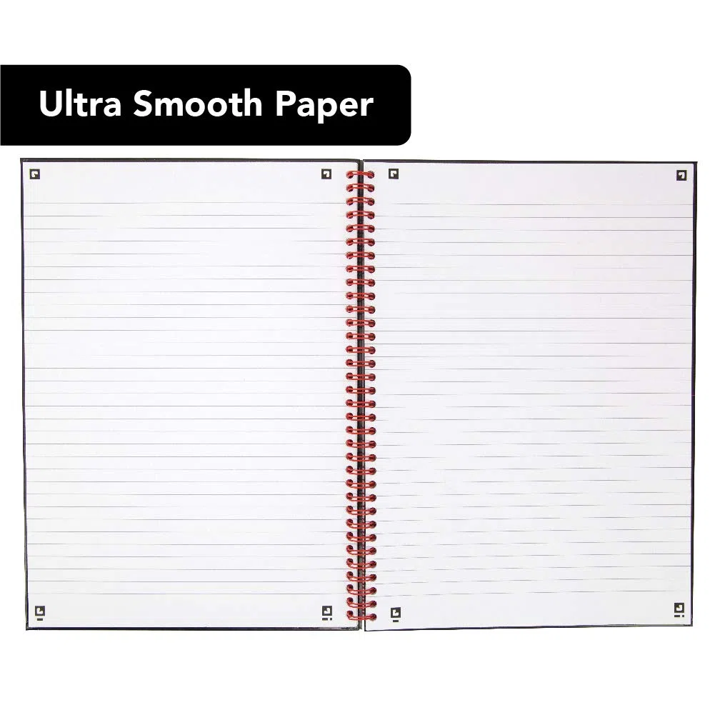 Cuaderno de espiral Oxford Black n ‘Red, 100 páginas, rayado y perforado A4