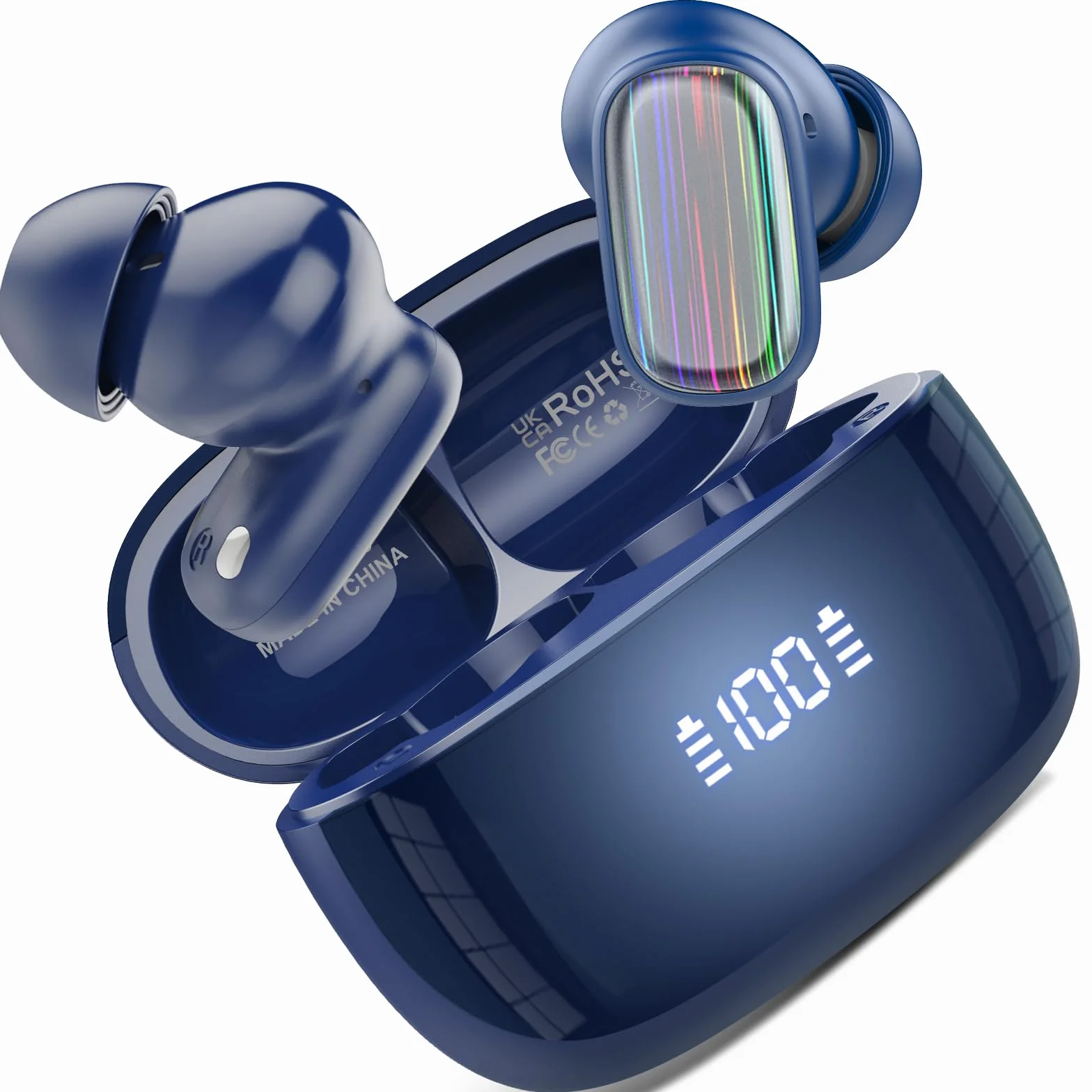 AI Auriculares Traductor de Idiomas, Auriculares traductores en Tiempo Real En 164 Idiomas con App y ENC Mic, Azul Lago