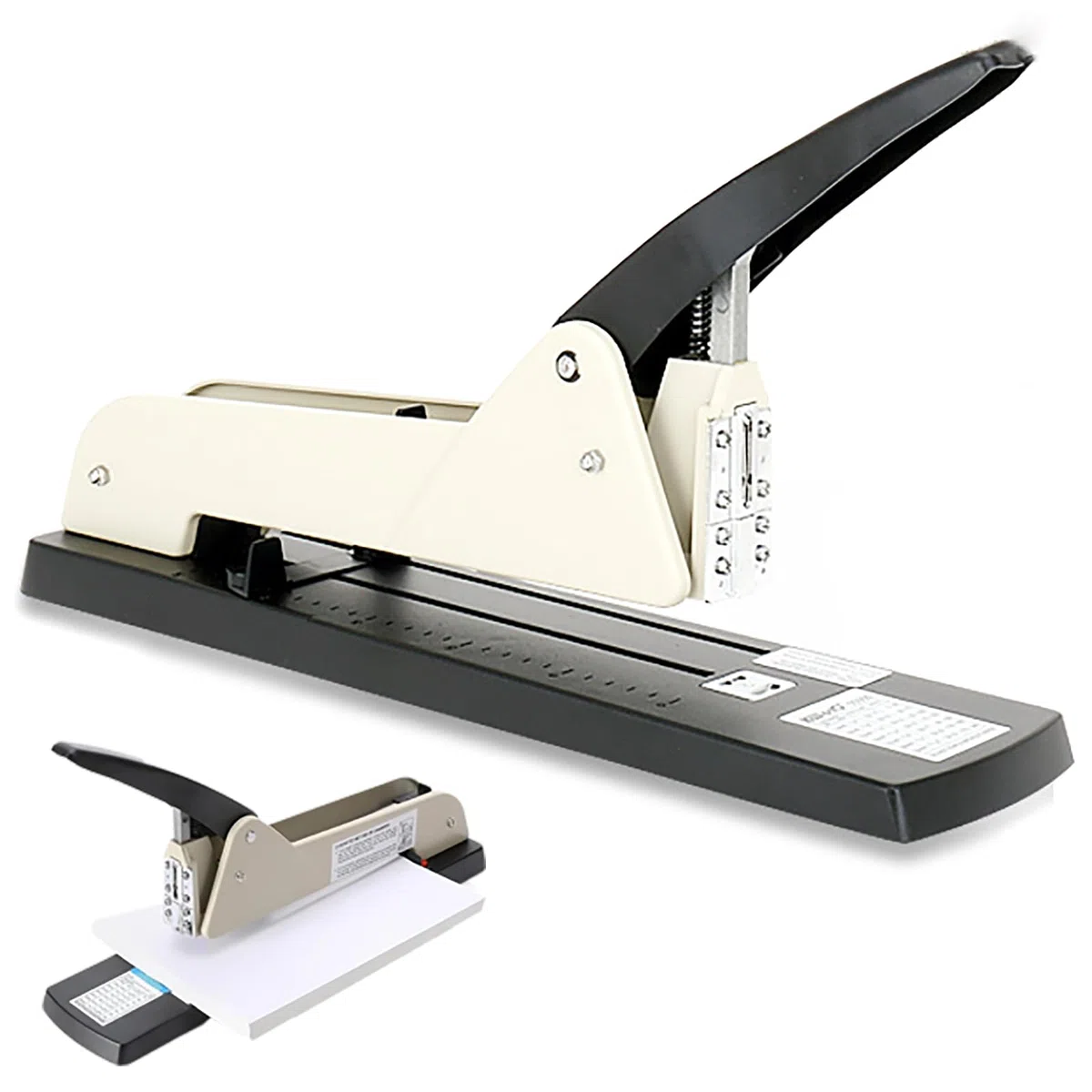 Grapadora De Largo Alcance Para Trabajo Pesado, Grapadora De Escritorio, Capacidad De 200 Hojas, Profundidad De Grapado Ajustable De 9,84 Pulgadas, Adecuada Para Crear Folletos, Panfletos Y Álbumes