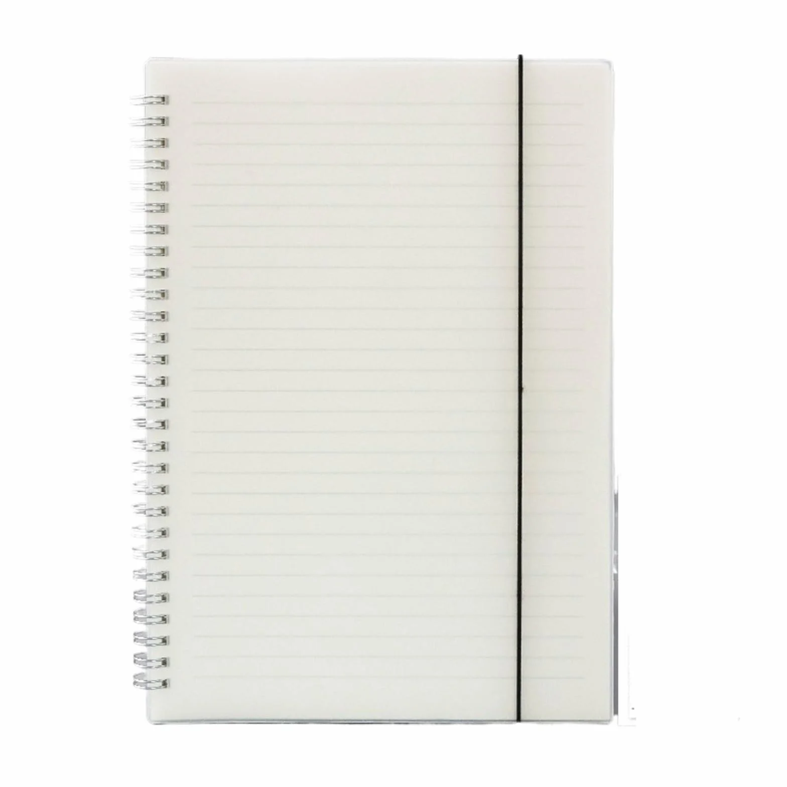 Cuaderno Espiral Cuaderno de notas con correa, libreta, cuaderno, agenda, cuadrícula, puntos, papel blanco transparente, tamaño A4/B5/A5/A6(Horizontal line,A4 21.2x29cm)