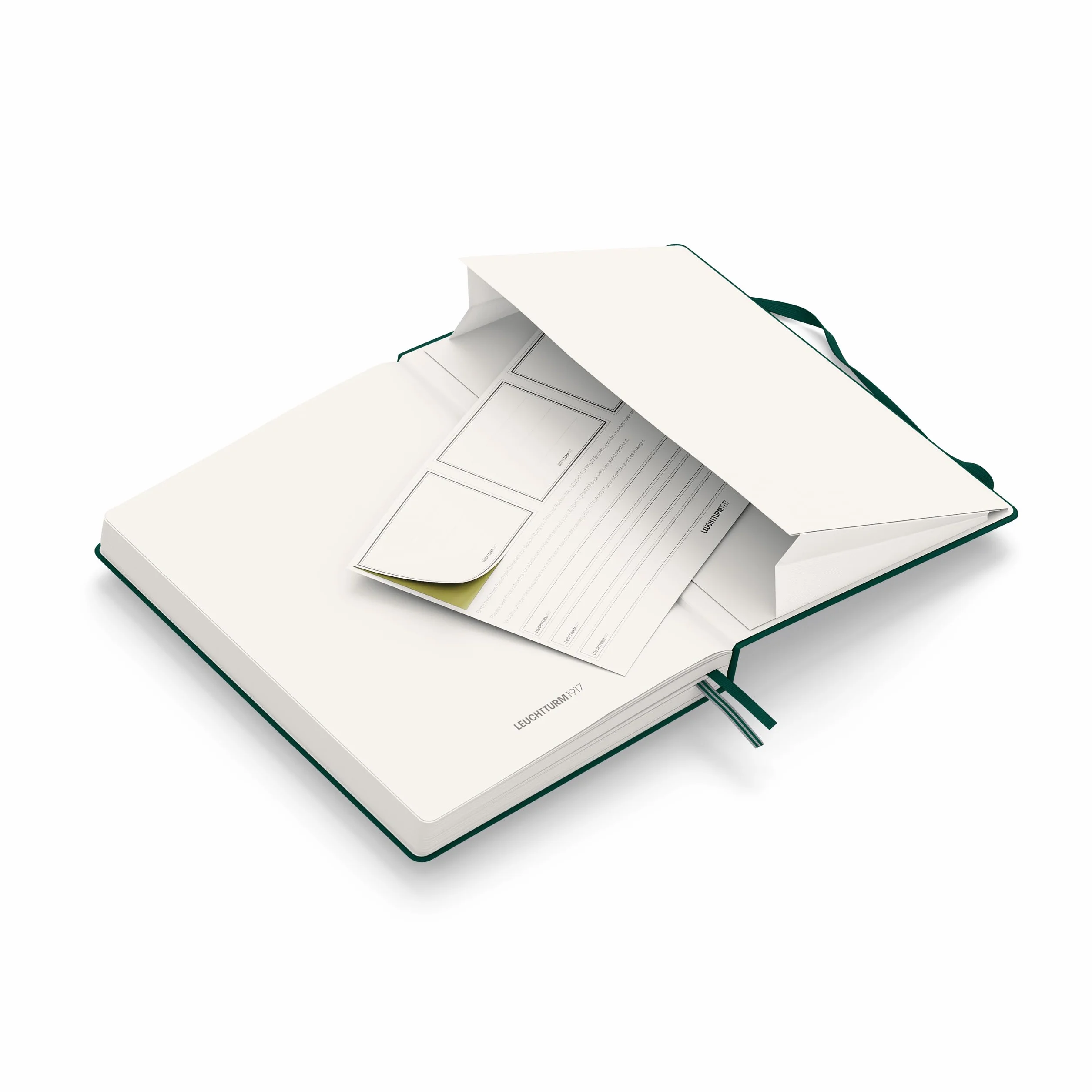 LEUCHTTURM1917 367256 Libreta Medium (A5) 145 x 210 mm, Tapa Dura, 251 páginas numeradas, Forest Green, Lineas