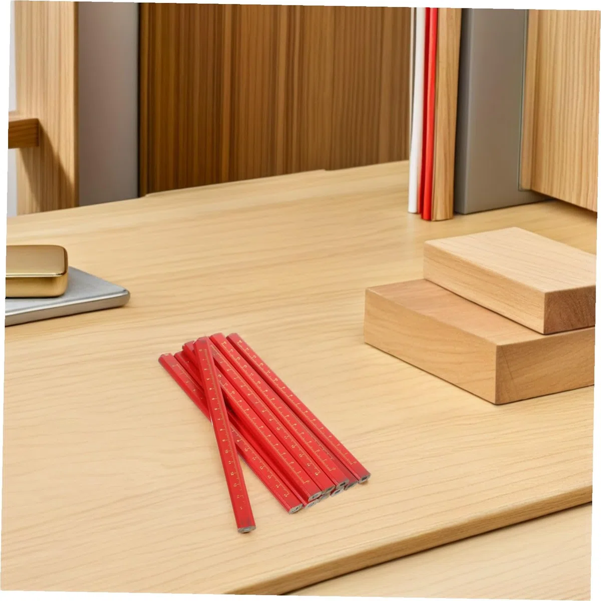 Cabilock 100 Piezas herramientas para trabajar la madera lapiz lápices para trabajar la madera Red