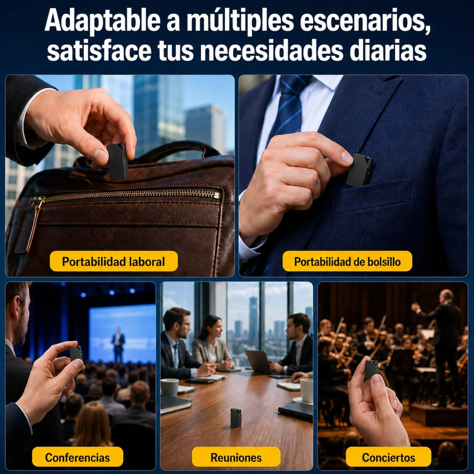 Mini Grabadora de Voz Espía Oculta 64GB DSP 5.0 Reducción de Ruido Activación por Voz Audio HD