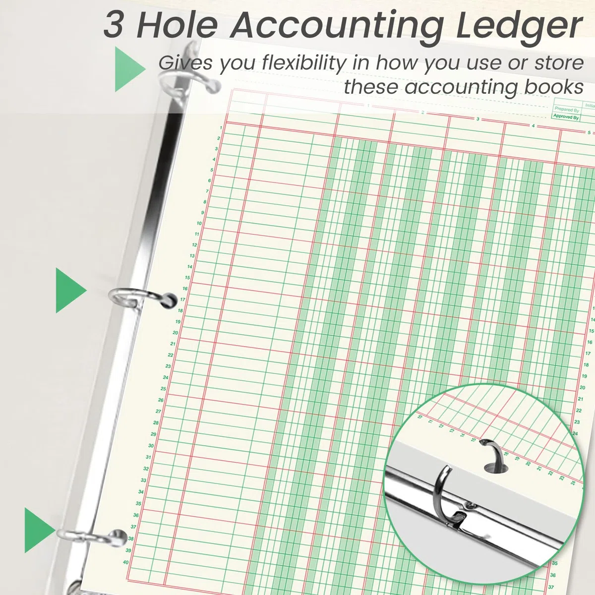gisgfim 6 blocs de 100 hojas, bloc de análisis columnar de 3 agujeros, libro de contabilidad de 8-1/2 x 11 pulgadas, bloc de papel de contabilidad de doble página, bloc columnar de formato de página