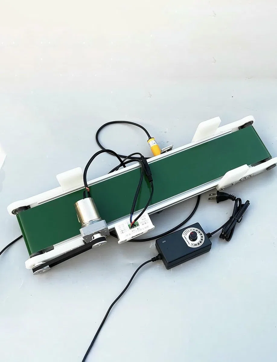 Cinta transportadora eléctrica de 50 cm, Mini línea de Montaje, Cinta transportadora motorizada, Cinta transportadora de Escritorio, Velocidad Ajustable