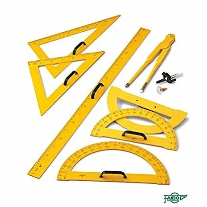 Conjunto material magnetico para pizarras (regla,semicirculo,escuadra,cartabón y compas)