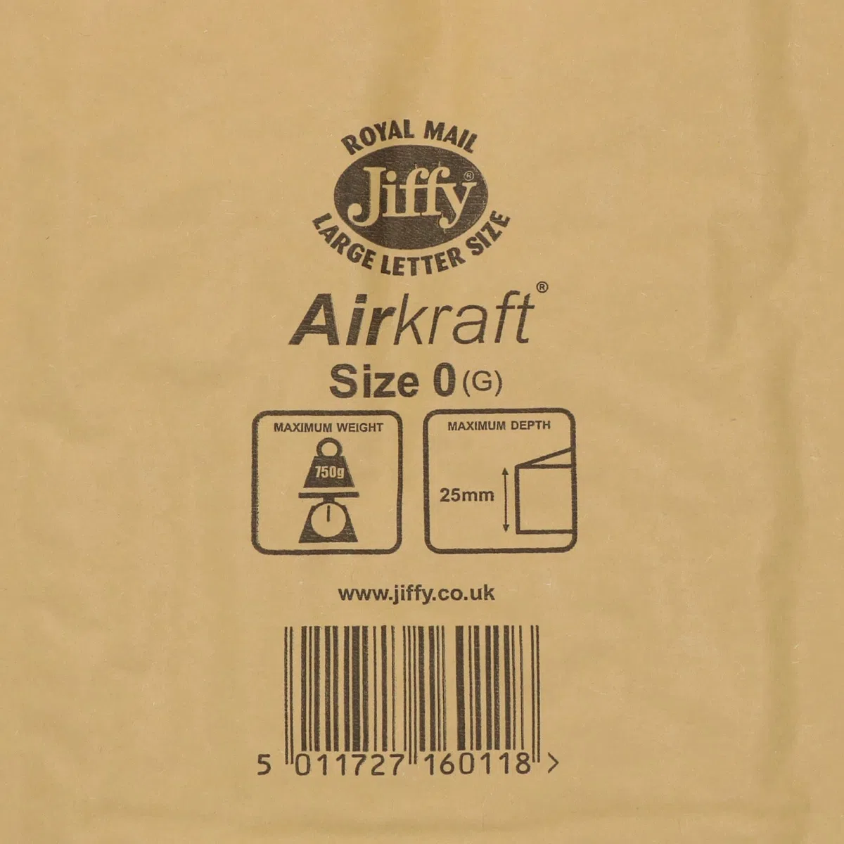 200 unidades de bolsas Jiffy de oro genuino Airkraft burbuja acolchada bolsa de correo tamaño 0