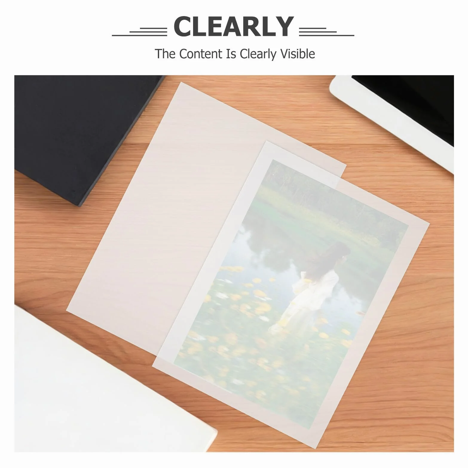Gatuida 100hojas Láminas para Laminar Transparente de Película Plástica para Plastificar Fundas Protectoras Hogar y Oficina para Documentos y Fotos
