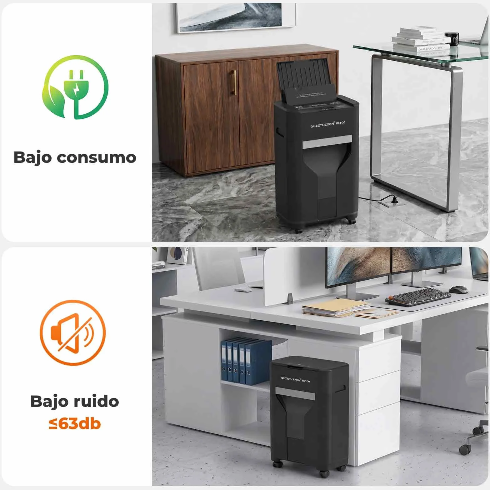 100 Hojas trituradora de Papel con alimentación automática, 40 min de Funcionamiento Continuo, P-4, Destructora Documentos Eléctrica Papelera 17L Oficina Casa Industrial Hogar
