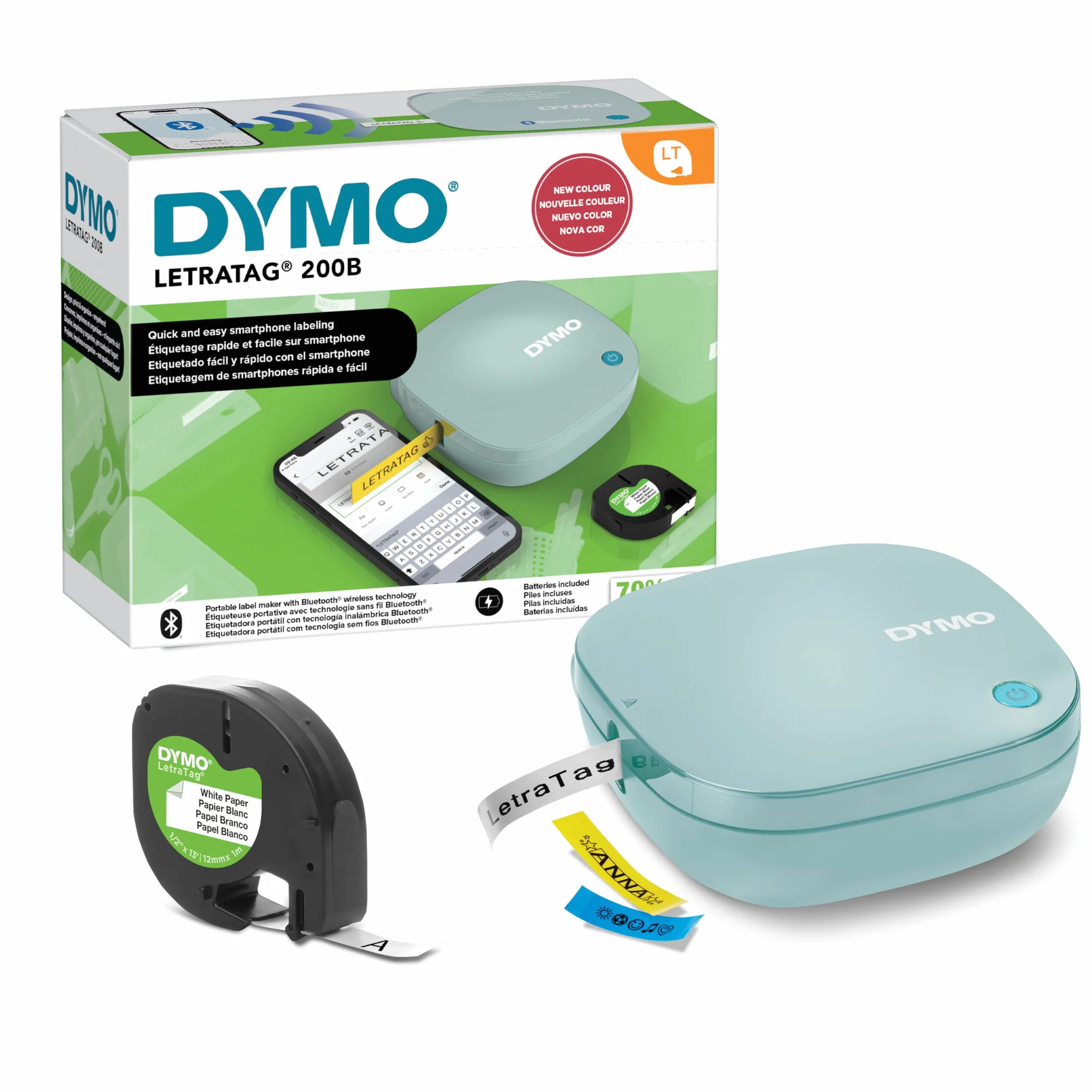 DYMO LetraTag 200B Bluetooth Etiquetadora Impresora de Etiquetas Compacta Azul Ensueño
