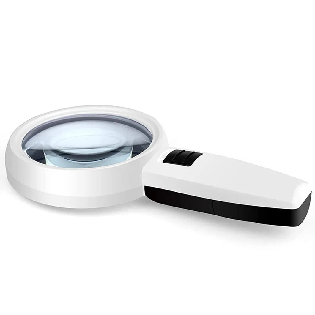 CanEve Lupa de Mano 30X con 3 Luces LED, Lupa iluminada, Lupa de Lectura for degeneración Macular, Lectura de Personas Mayores, Soldadura, inspección, Blanco co Lupa
