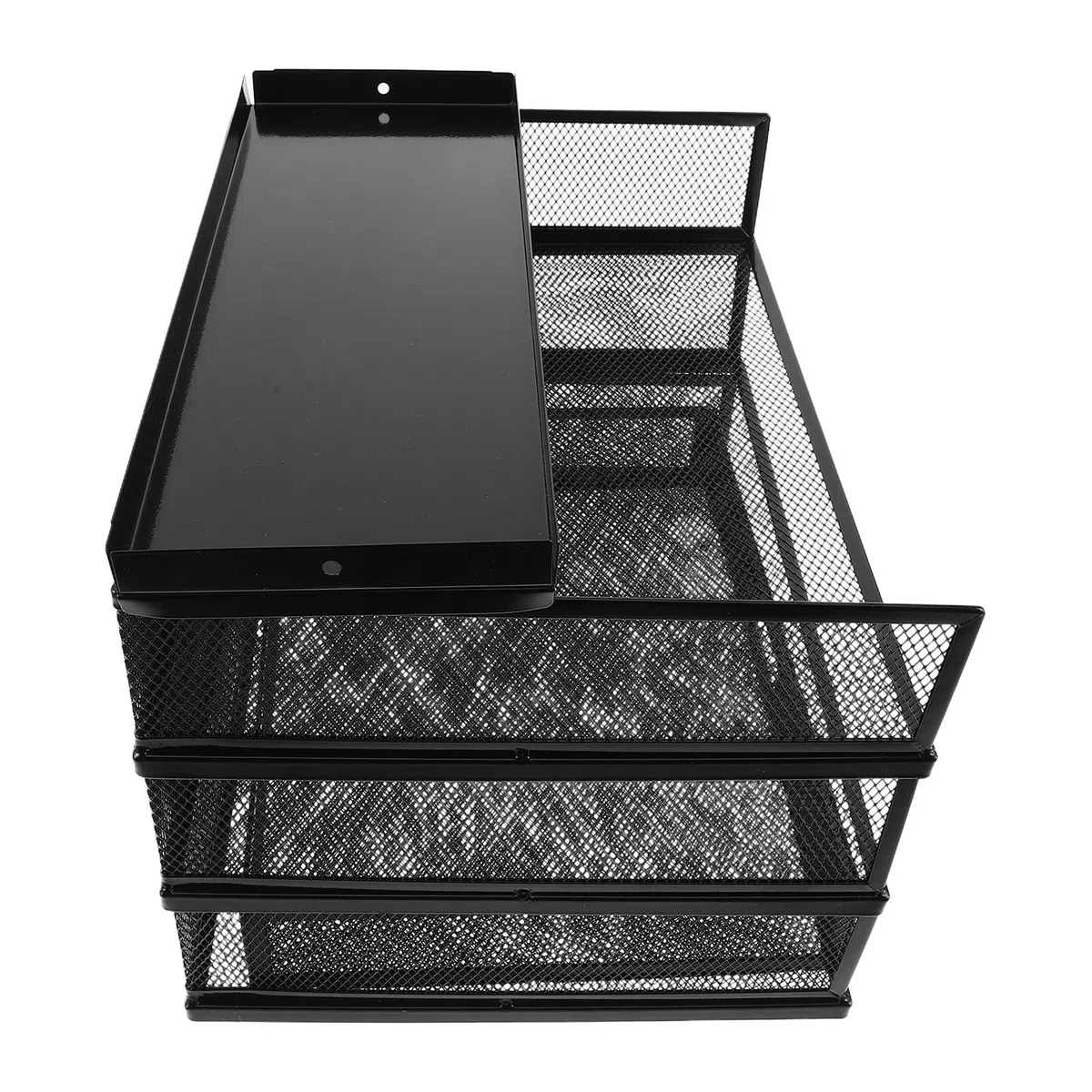 PRETYZOOM Organizador de Archivos de Metal Soporte Multifunción para Papelería y Documentos Estante Apilable para Oficina y Escritorio Negro