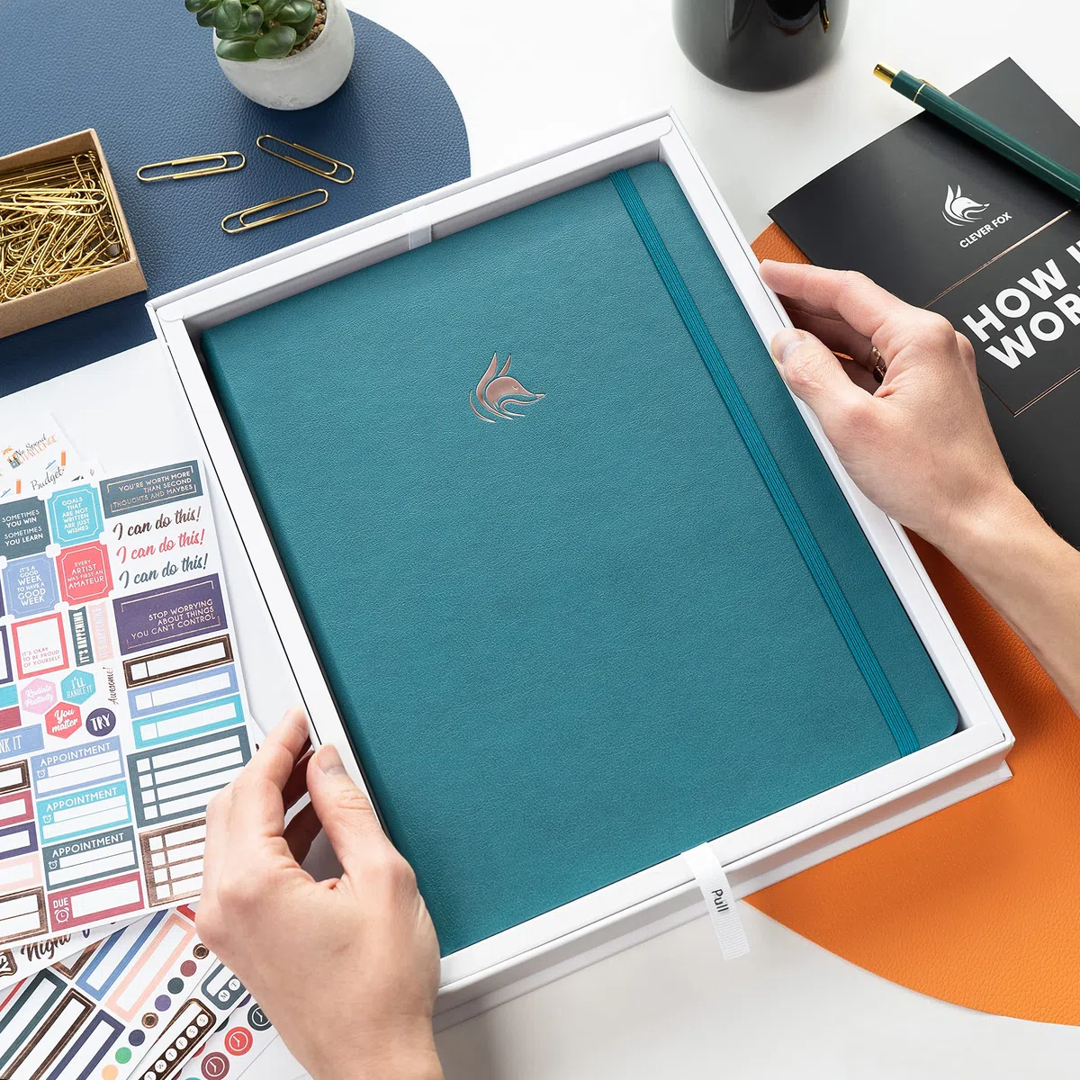 Clever Fox Hourly Planner PRO Premium – Planificador de horarios sin fecha con ranuras de tiempo diario – Cuaderno organizador personal para gestión del tiempo – Diario de vida semanal y mensual, | Organizador A4 con franjas horarias, horario semanal y me