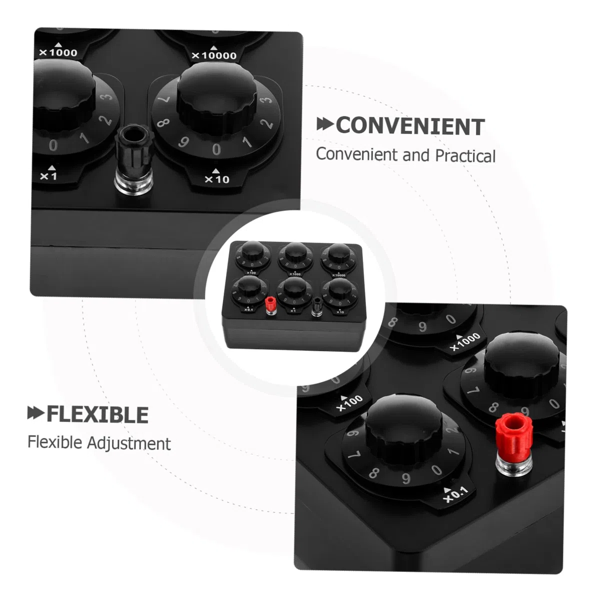 PRETYZOOM Caja De Resistencia Ajustable De Dígitos Ohmios Equipo De Laboratorio Para Experimentos De Física Eléctrica Herramienta De Laboratorio Para Estudiantes