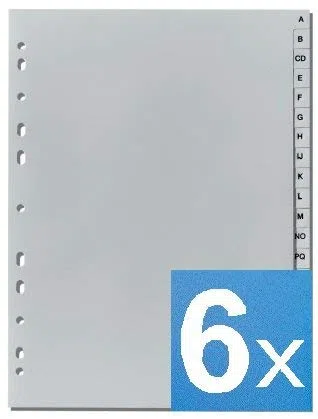 5-Star - Separadores de letras "A-Z" DIN A4, altura completa, gris (6)