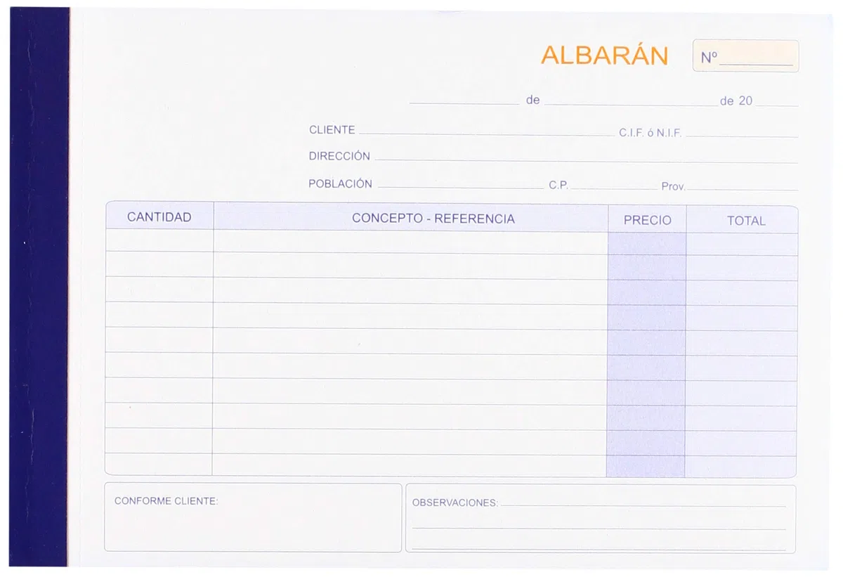 Marino 119/2 - Talonario de albarán 1/4, apaisado duplicado autocopiativo 119/2