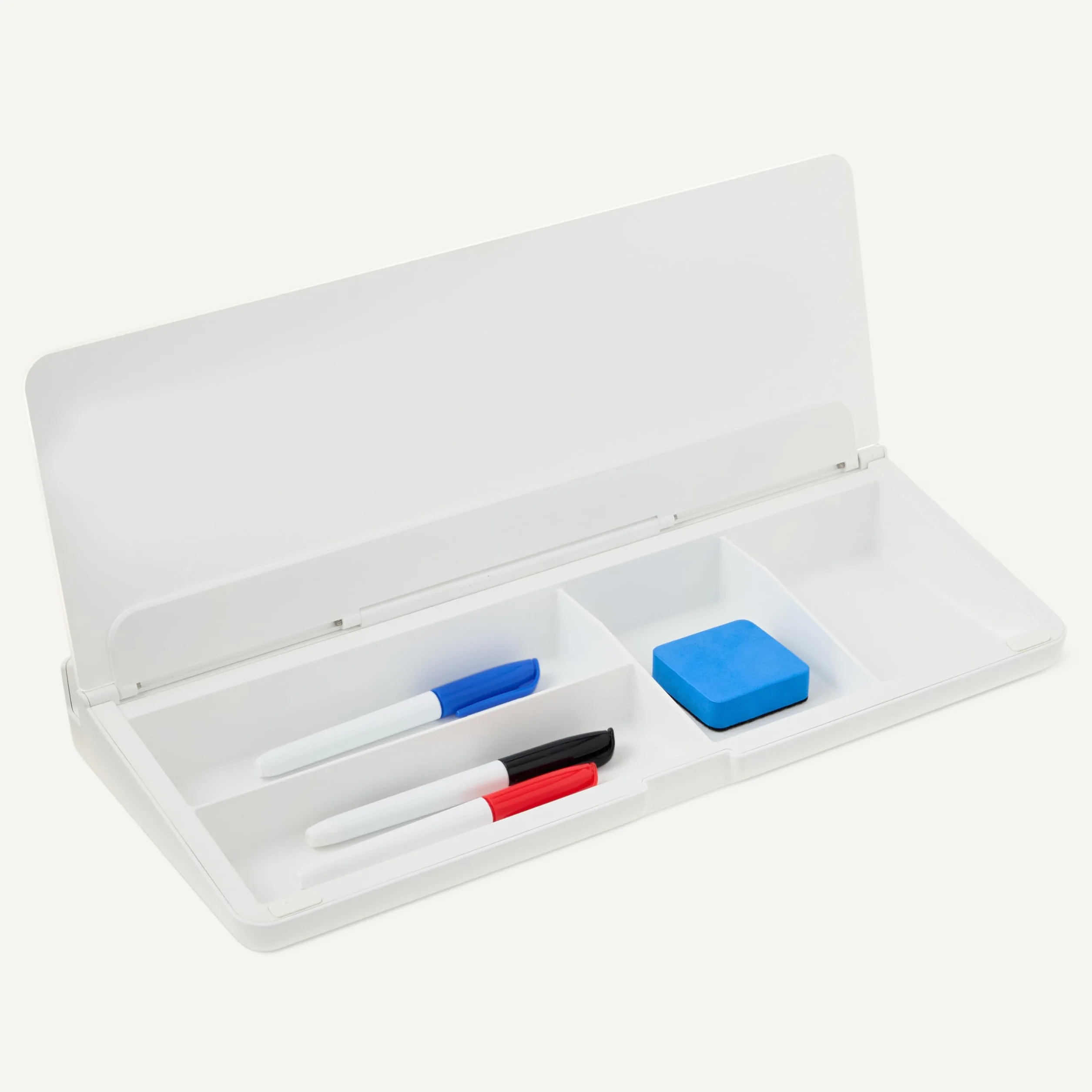 Amazon Basics Pizarra blanca de borrado en seco para escritorio con organizador y accesorios, 40.6 x 4.8 cm, Blanco