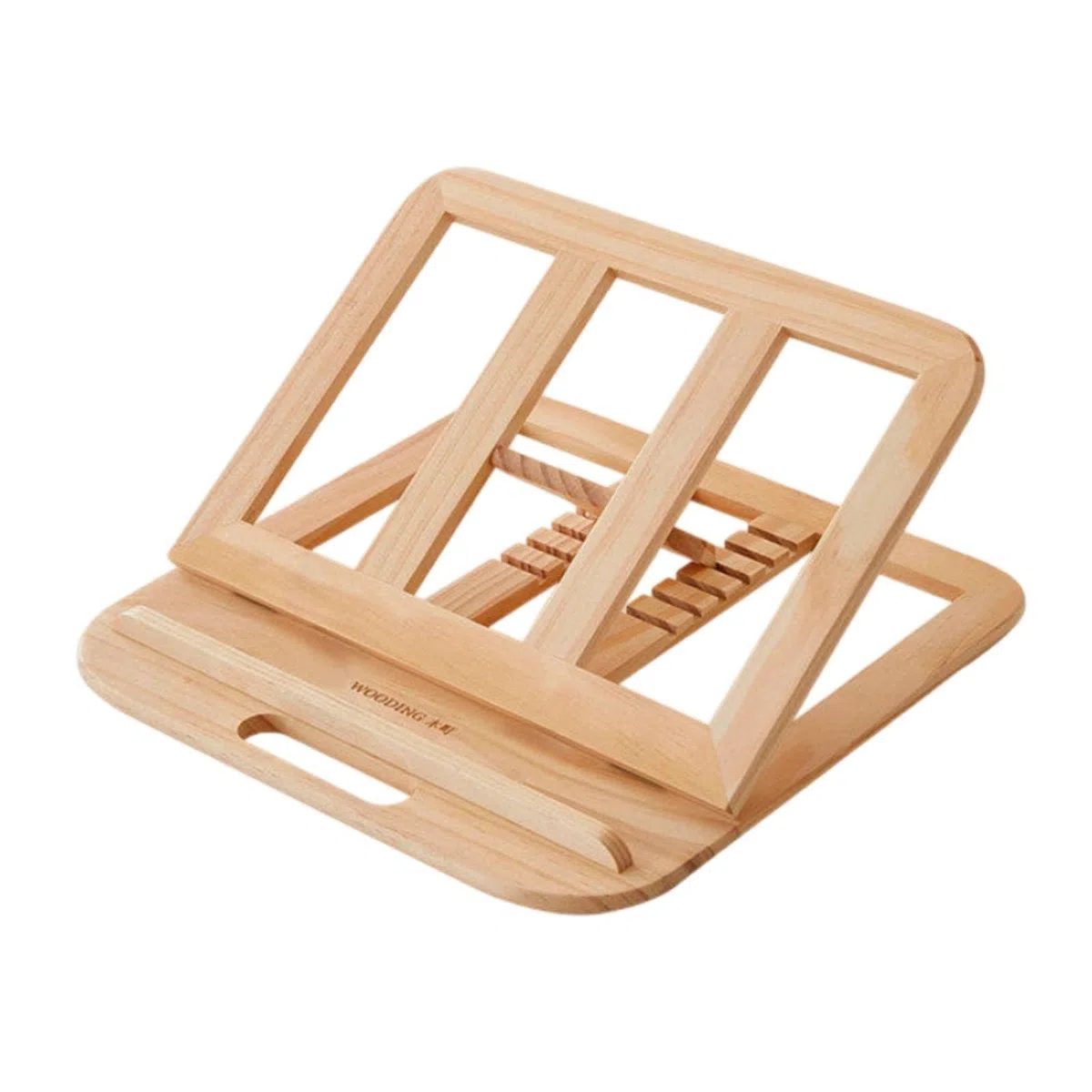 Soporte Portátil para Portátil Elevador Base Atril Soporte Ajustable de Madera de Pino con Ángulos Regulables y Bandeja Asa Ranurada Adecuado para, Soporte De Pino 28x28x1.8cm