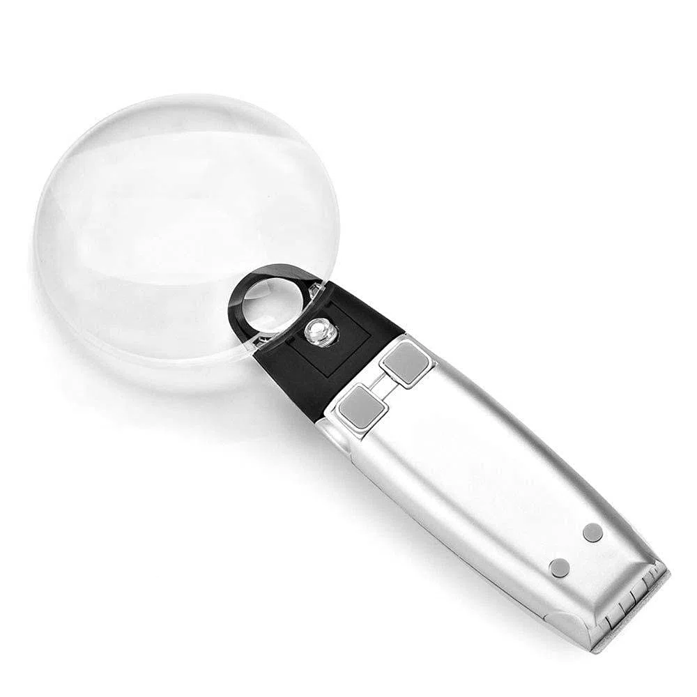 Lupas educativas para Pasatiempos, Lupa de Mano con luz LED HD para Estudiantes de niños Mayores, Lente óptica Ultra Clara, de Escritorio, de Doble Uso charitable