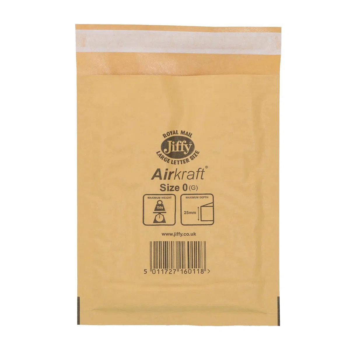 200 unidades de bolsas Jiffy de oro genuino Airkraft burbuja acolchada bolsa de correo tamaño 0