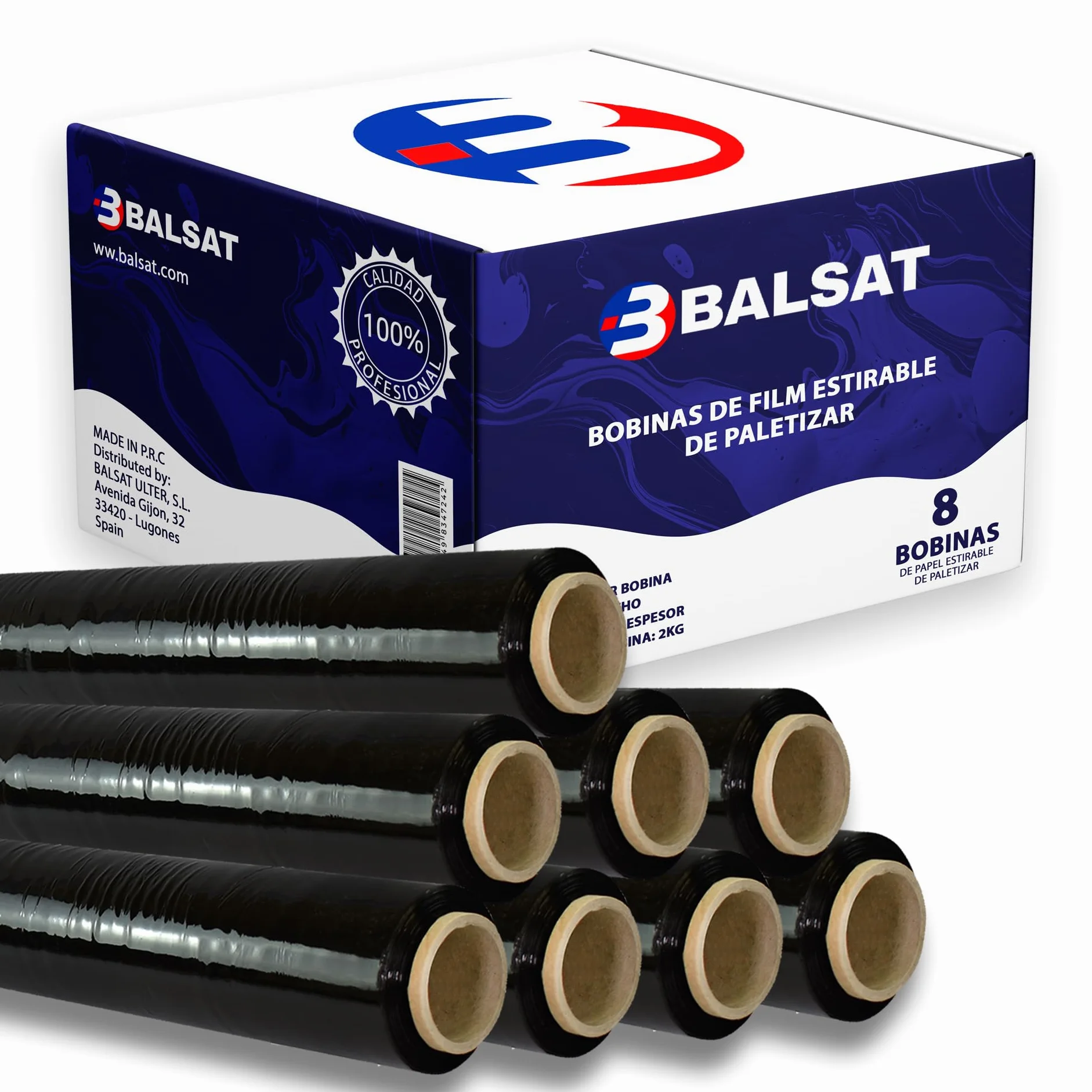 BALSAT 8 Bobinas Film Estirable Paletizar 50 cm 23 My Negro