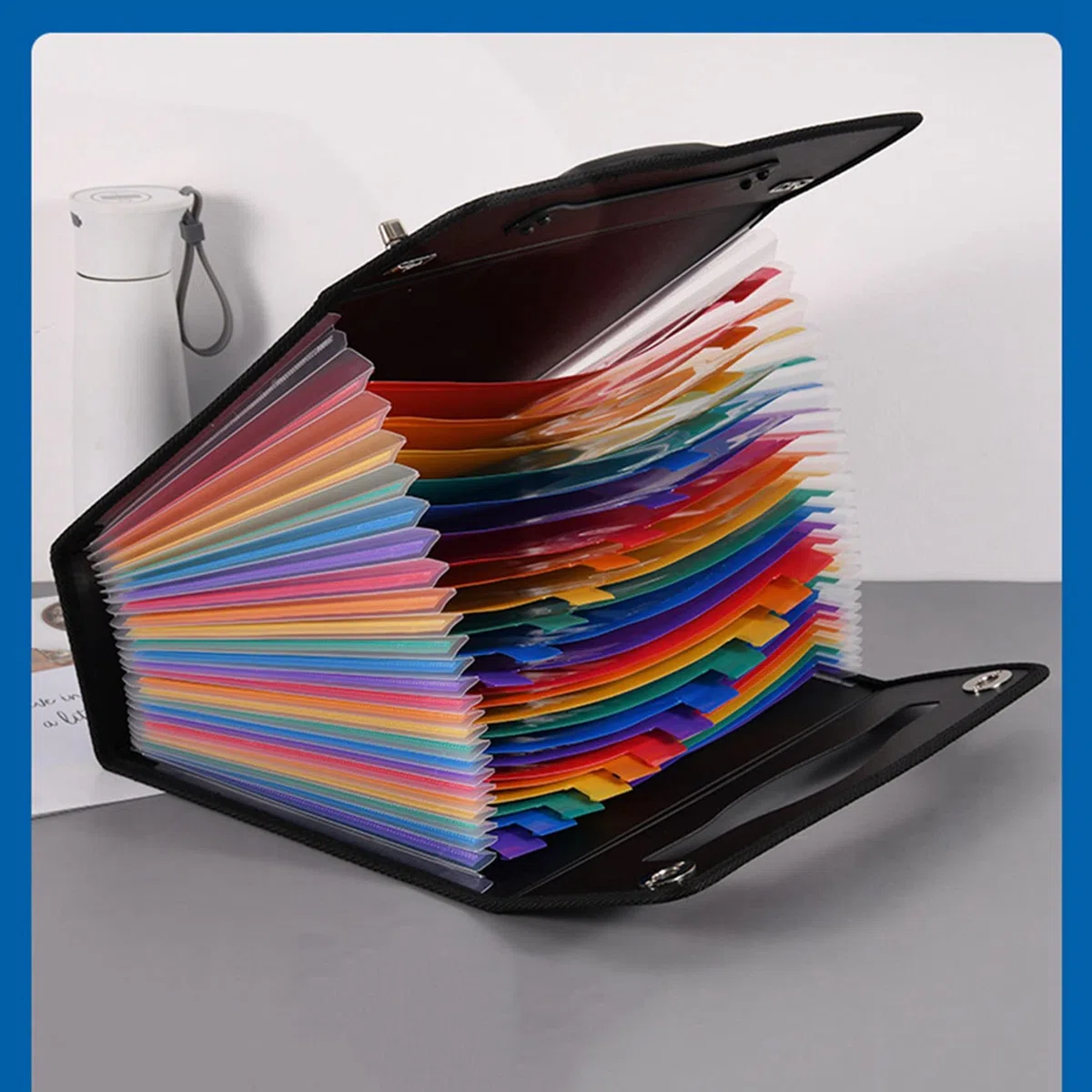 lascivious 2X Carpeta de Archivos Expandible de 24 Bolsillos, Organizador de Archivos Acordeón, Organizador de Recibos de Documentos de Papel Plástico para Negocios, Oficina