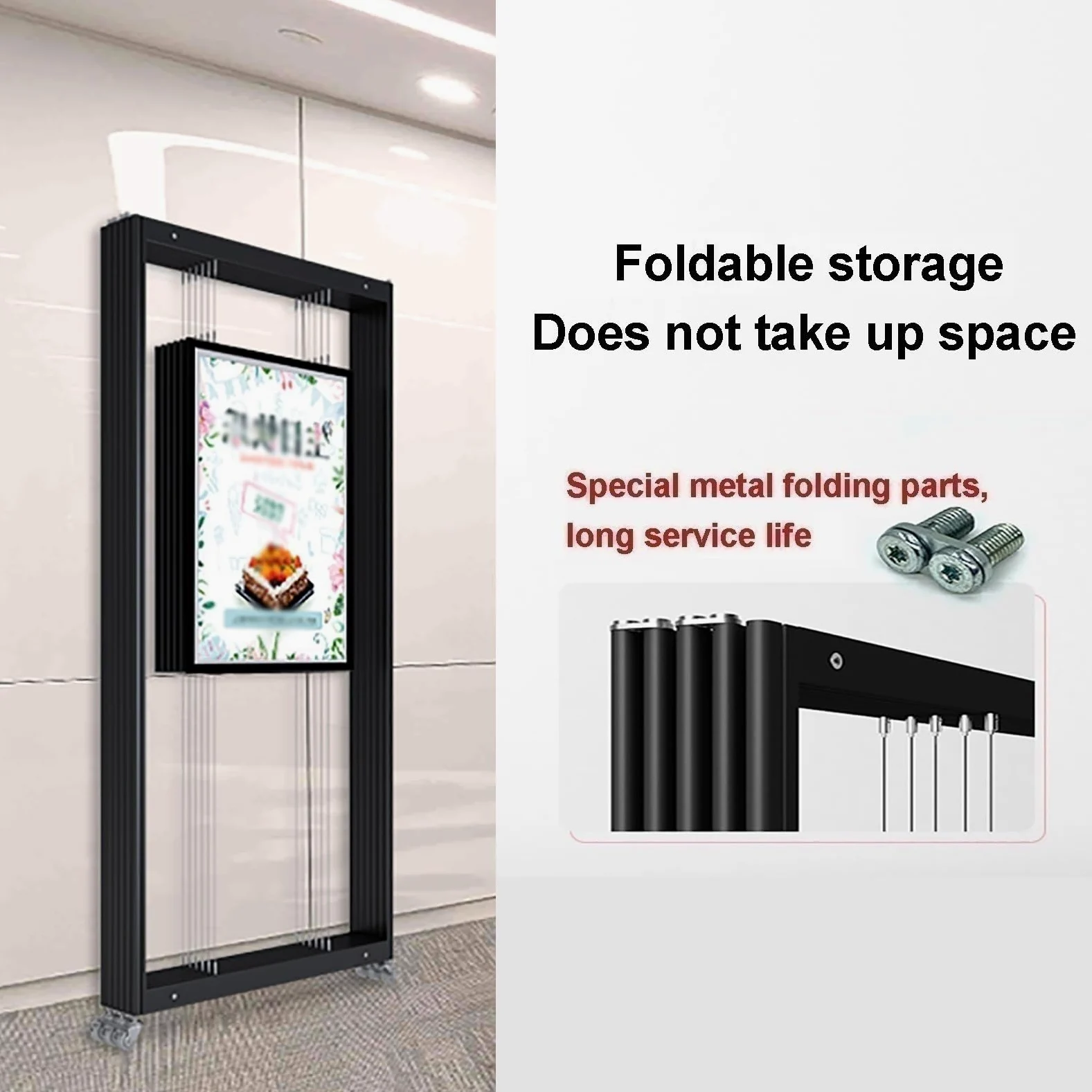 Colgar Cuadros Estantería Metálica Rodante, Expositor Móvil De Aluminio, Estante Publicitario, Soporte Carteles, Para Galerías De Arte Y Ferias(8pcs,80x180cm/31.5x70.8in)