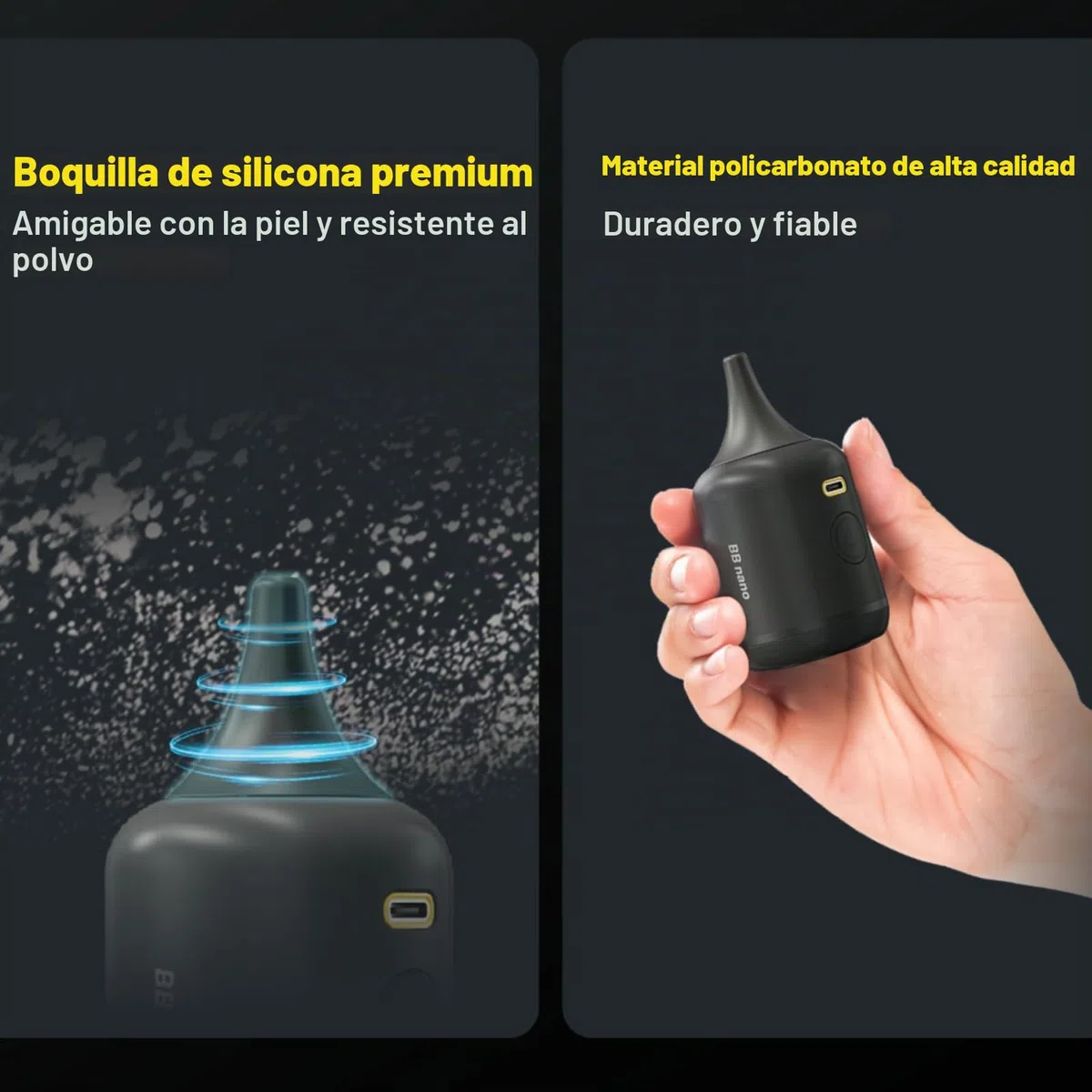 Nitecore BB Nano soplador de fotografía electrónica para la cámara y la Velocidad del Viento de la Lente de 80Km / h, Cepillo magnético de liberación rápida y Filtro de Alta Densidad.