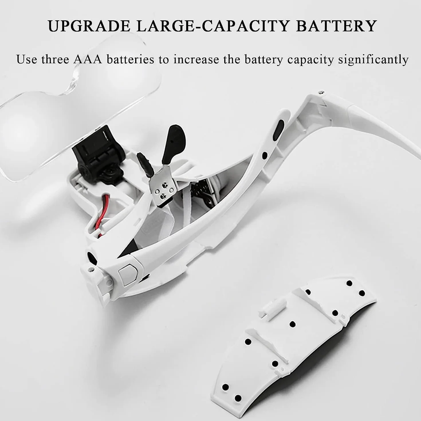 Lupa de montaje en la cabeza, diadema de lupa iluminada con luz LED, para trabajo cercano, reparación de relojes, trabajo de joyería, reparación de máquinas, manualidades artísticas, ayuda de