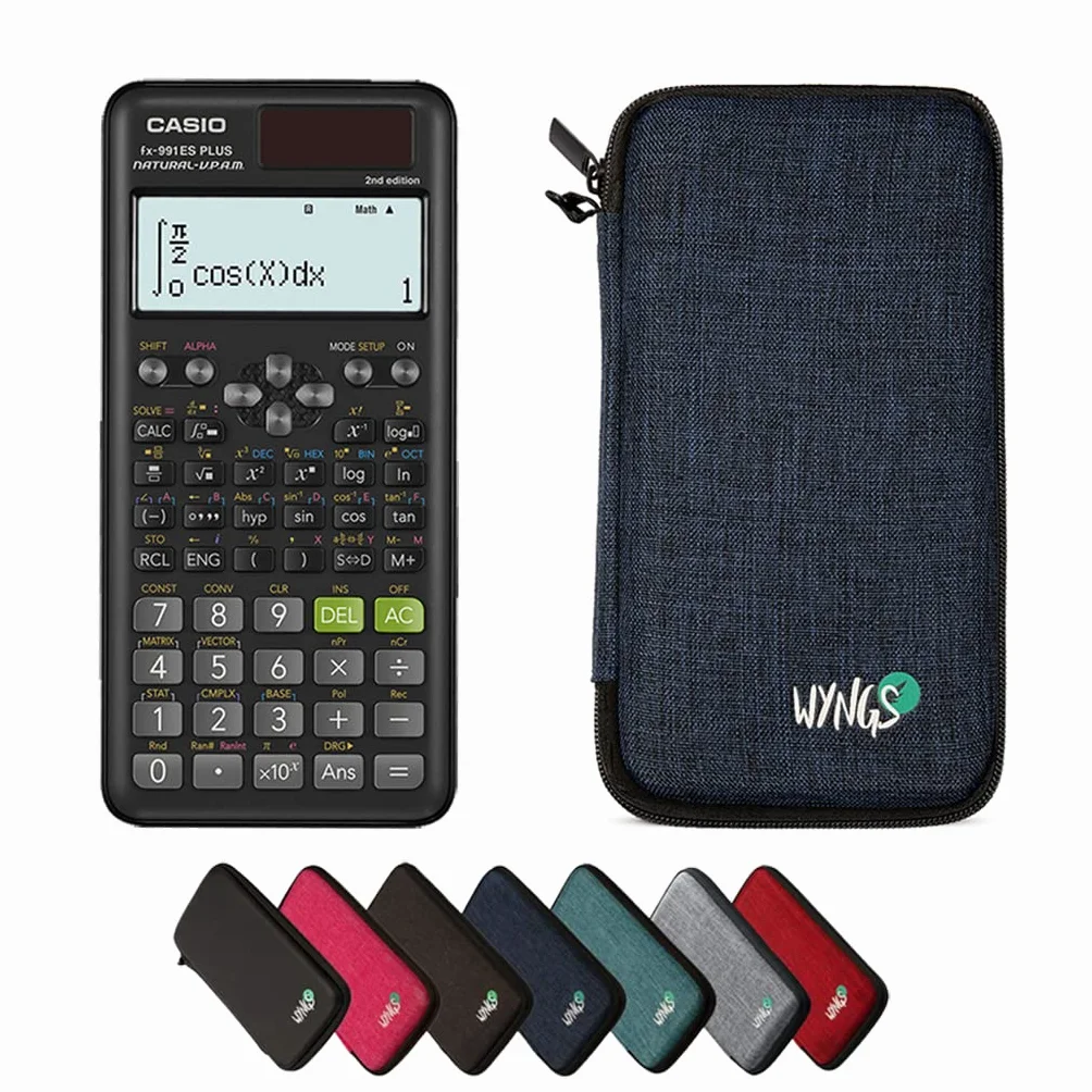 Casio fx-991ES Plus 2nd Edition con Funda Protectora WYNGS Azul - Calculadora Científica - Paquete Básico