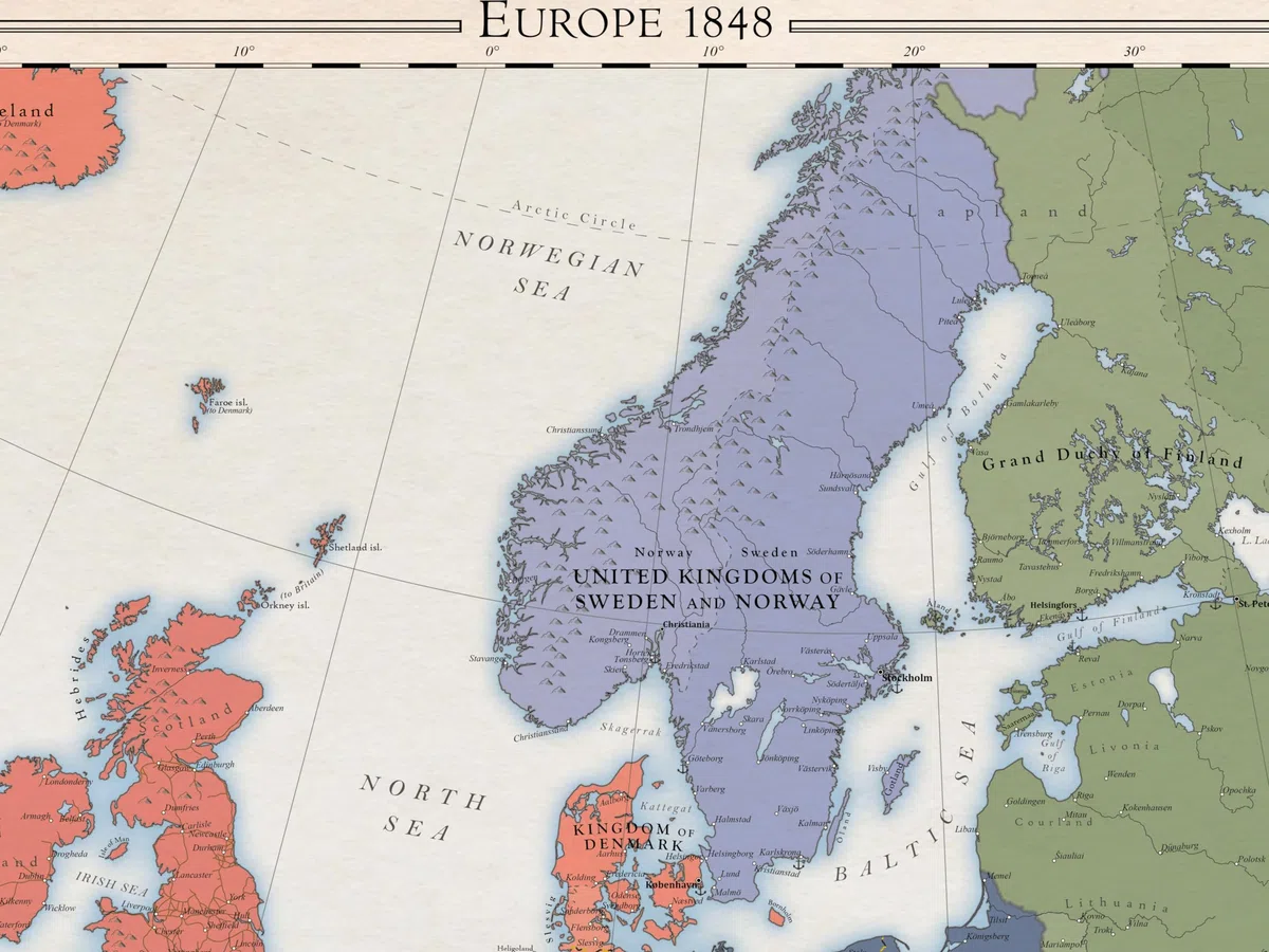 Europa 1848, Mapa Histórico (100x70cm)