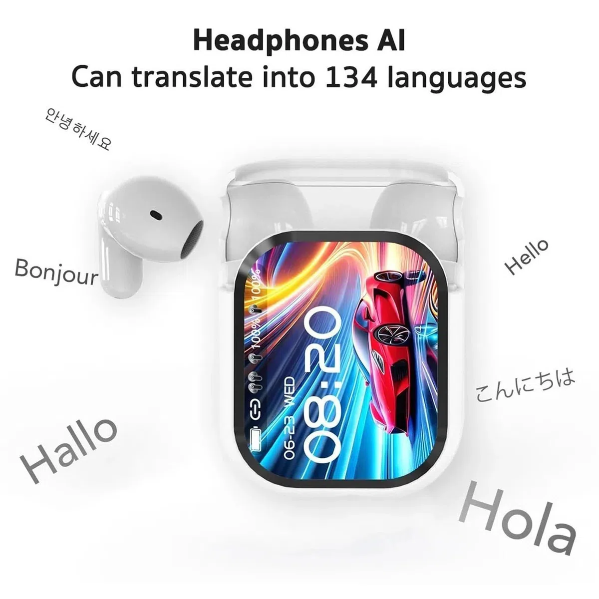 Auriculares de Traducción en Tiempo Real Dispositivo De Traducción Con | Audífonos Traducción IA Tiempo Real para Viajes Negocios Estudio Deportes Exterior Hombres Mujeres