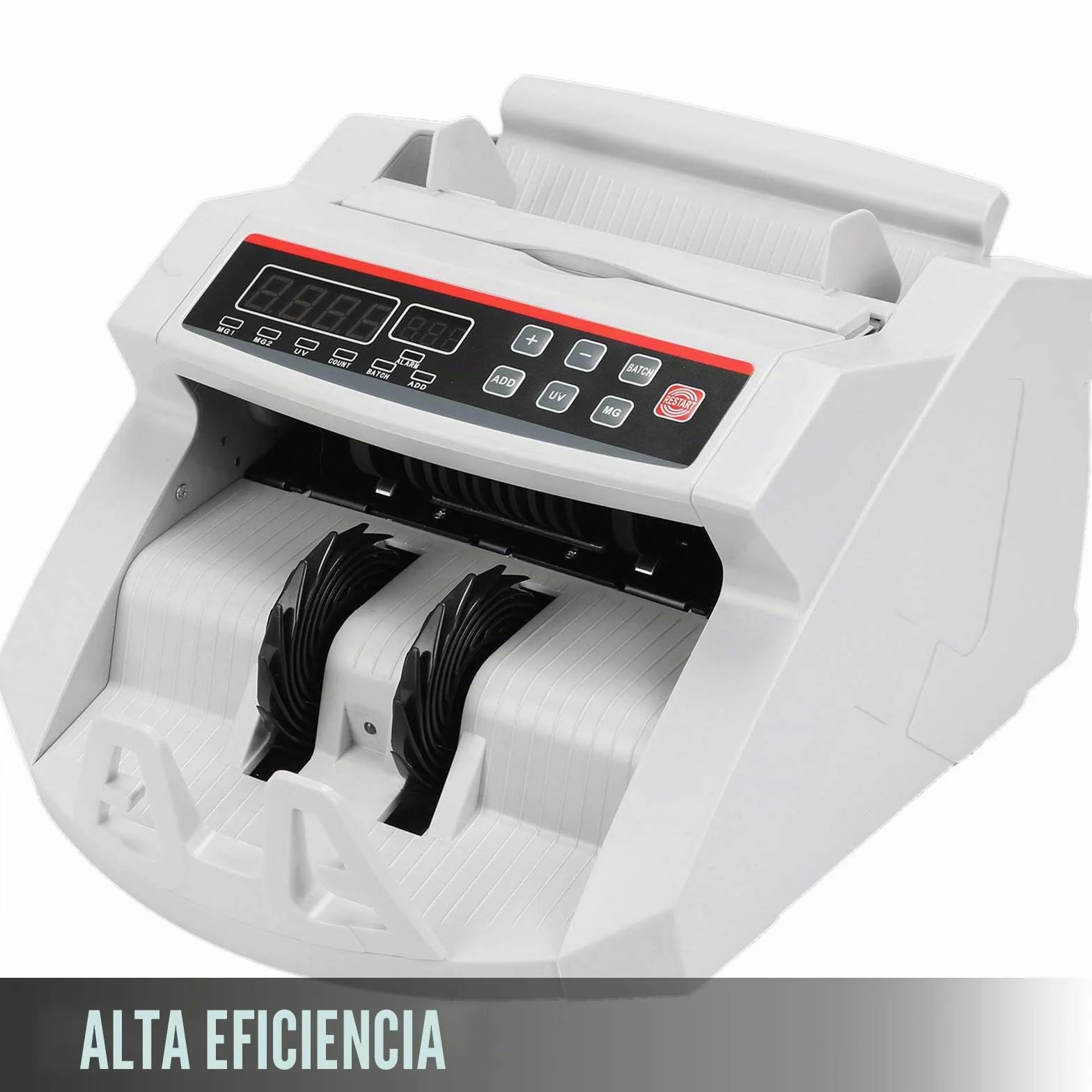 BuoQua Contador de Billetes Profesional, con Pantalla LED, 1000 Piezas por Minuto Máquina para Contar Billetes 26 x 23,5 x 17 cm, para Contar y Detectar Billetes, para Tiendas, Bancos y Restaurantes