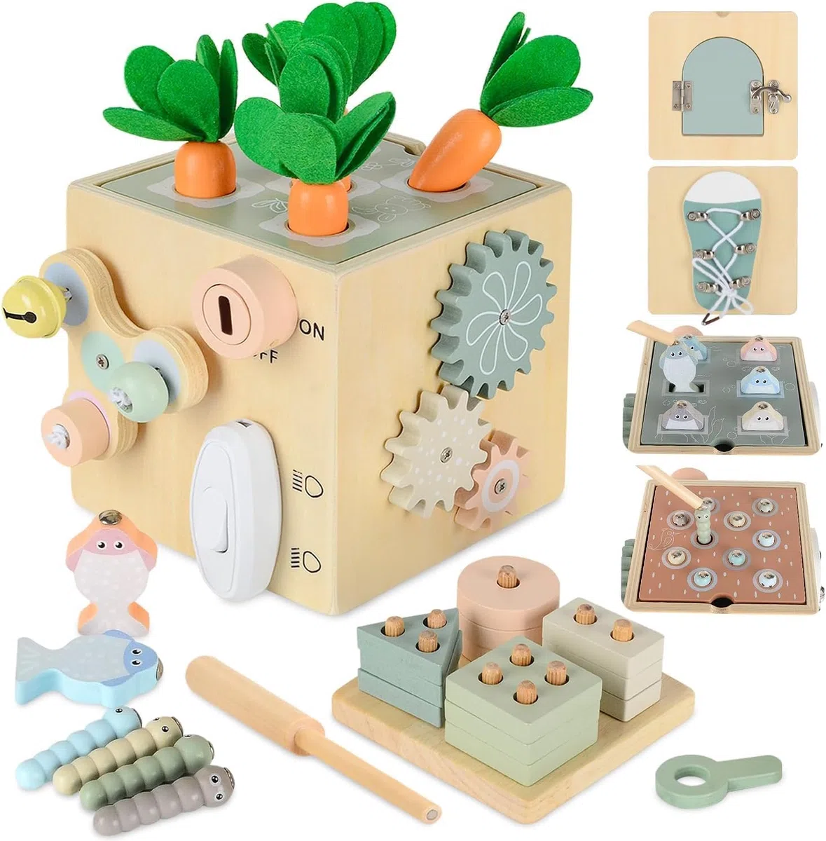 AECHO Juguetes Montessori 1 2 3 años, Juguetes Madera 1 años, Juegos Educativos Niños 1-4 años, Juego Montessori Regalos de cumpleaños para Niños y Niñas