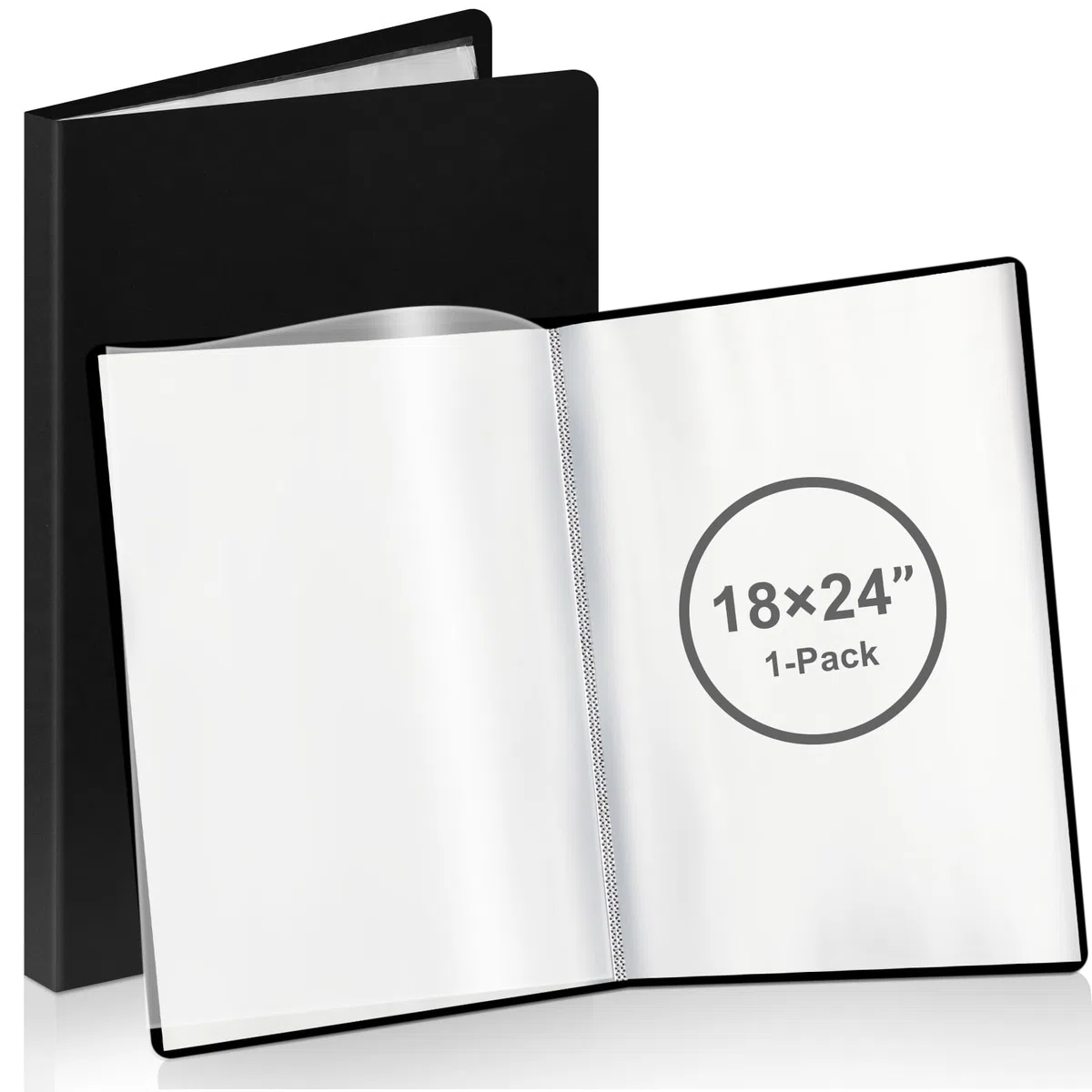 Carpeta A2 resistente con fundas de plástico de 17 x 24 pulgadas, carpeta de cartera con 30 protectores de hojas transparentes, carpeta de arte para obras de arte, protector de póster para