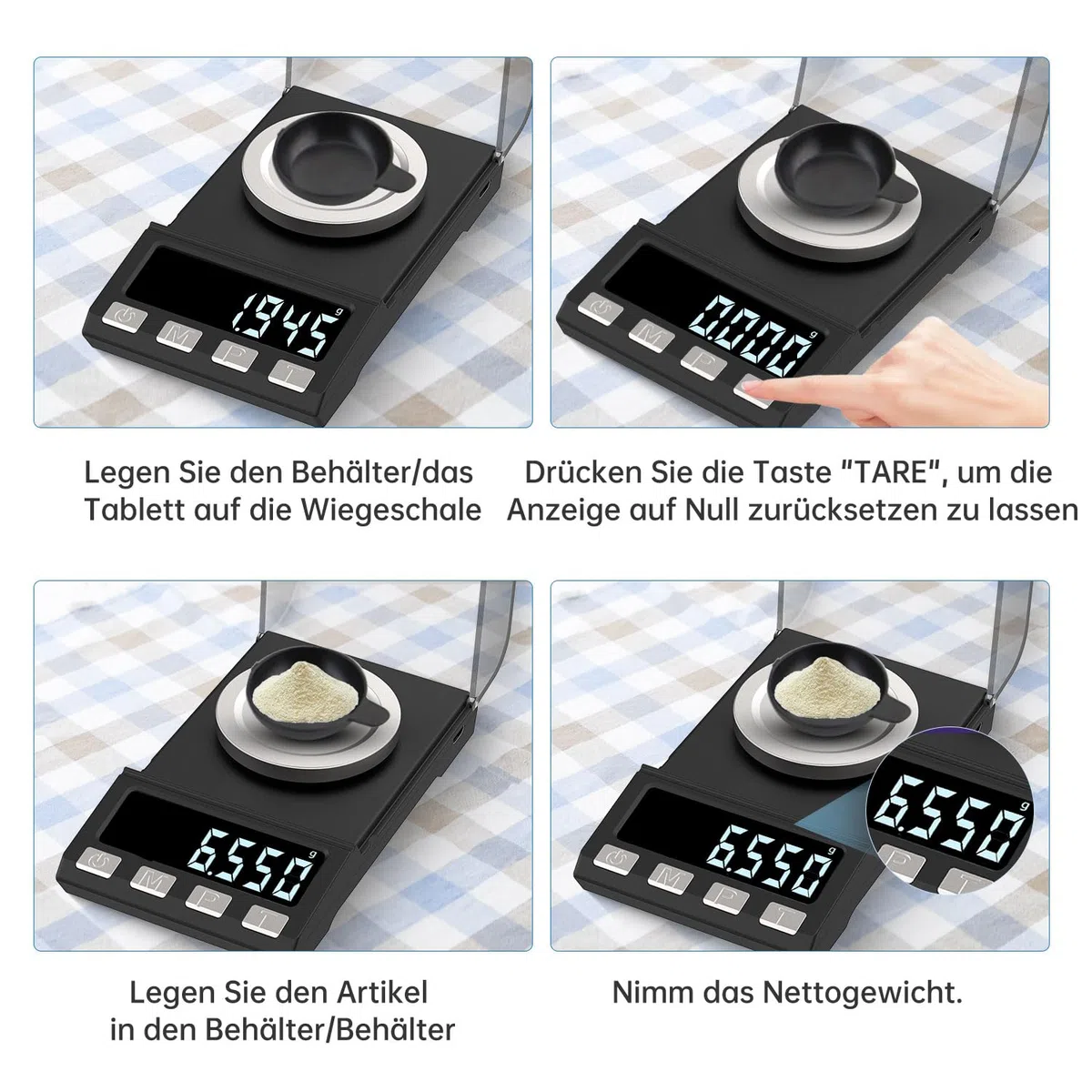 Báscula digital de 100 g/0.001 g, carga USB, báscula de miligramos, báscula de precisión de gramo, báscula de oro, báscula fina para joyas con pesos de calibración, pinzas