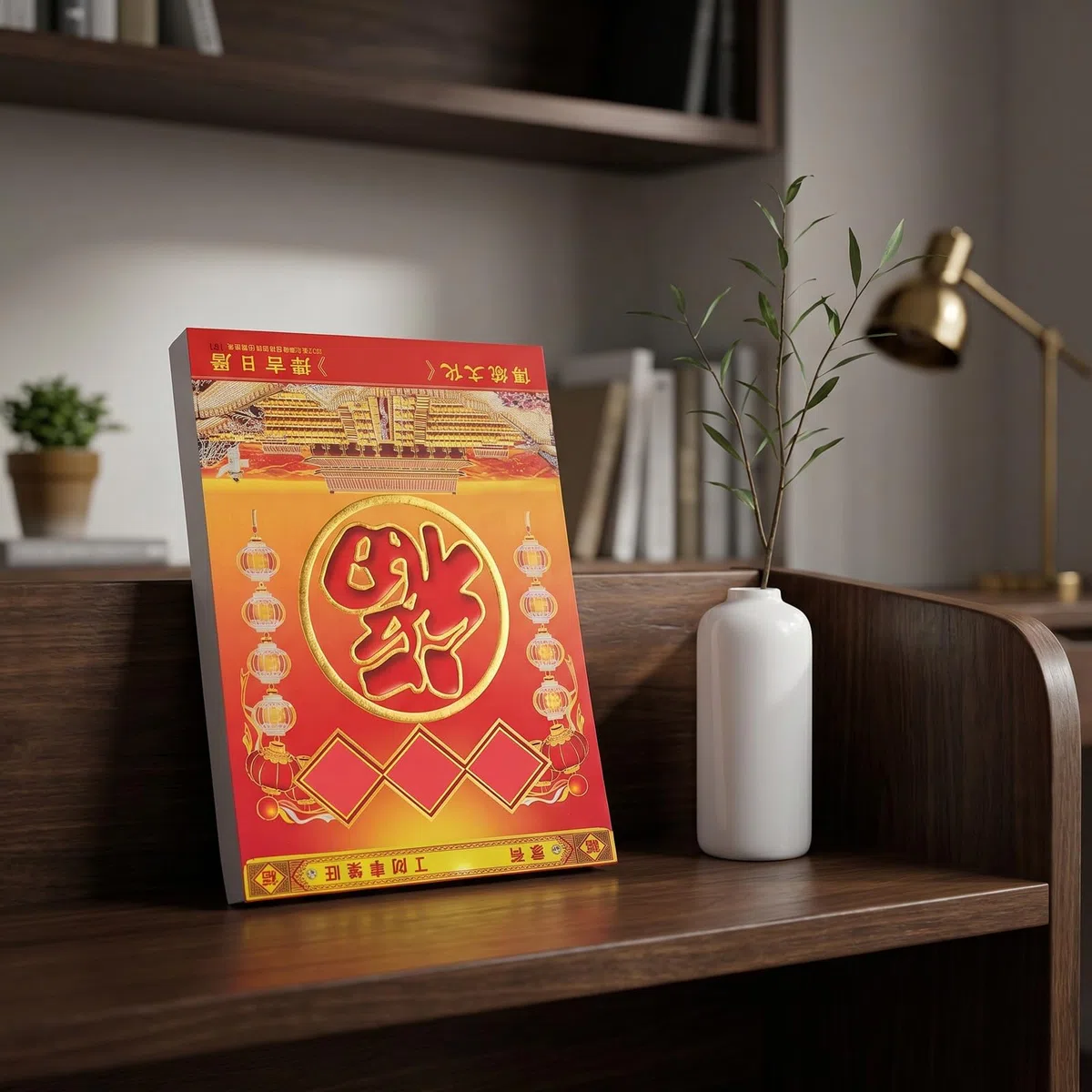 SHINEOFI Calendario de Pared Tradicional Chino Lunar 2027, Desprendible, con Hojas Desprendibles, Planificador Diario Feng Shui para El Hogar, La Oficina Y La Escuela - 13,78 X 10,2 Pulgadas